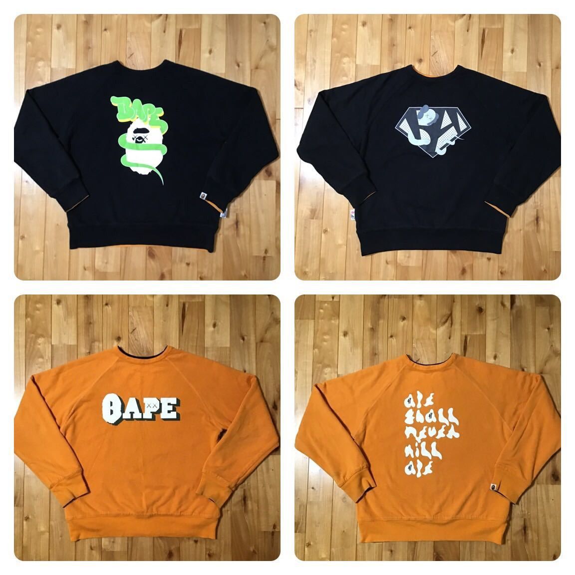 Bape × Kaws × Nigo 🔥Reversible🔥 KAWS × BAPE LOGO sweat shirt a bathing ape NIGO Size US M / EU 48-50 / 2 - 1 Thumbnail