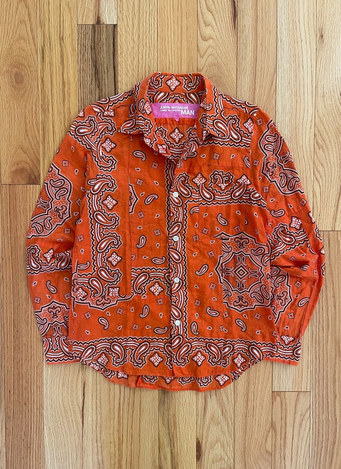 image of Comme Des Garcons x Junya Watanabe Ss2004 Junya Watanabe Paisley Patchwork Button Down Shirt in Ora
