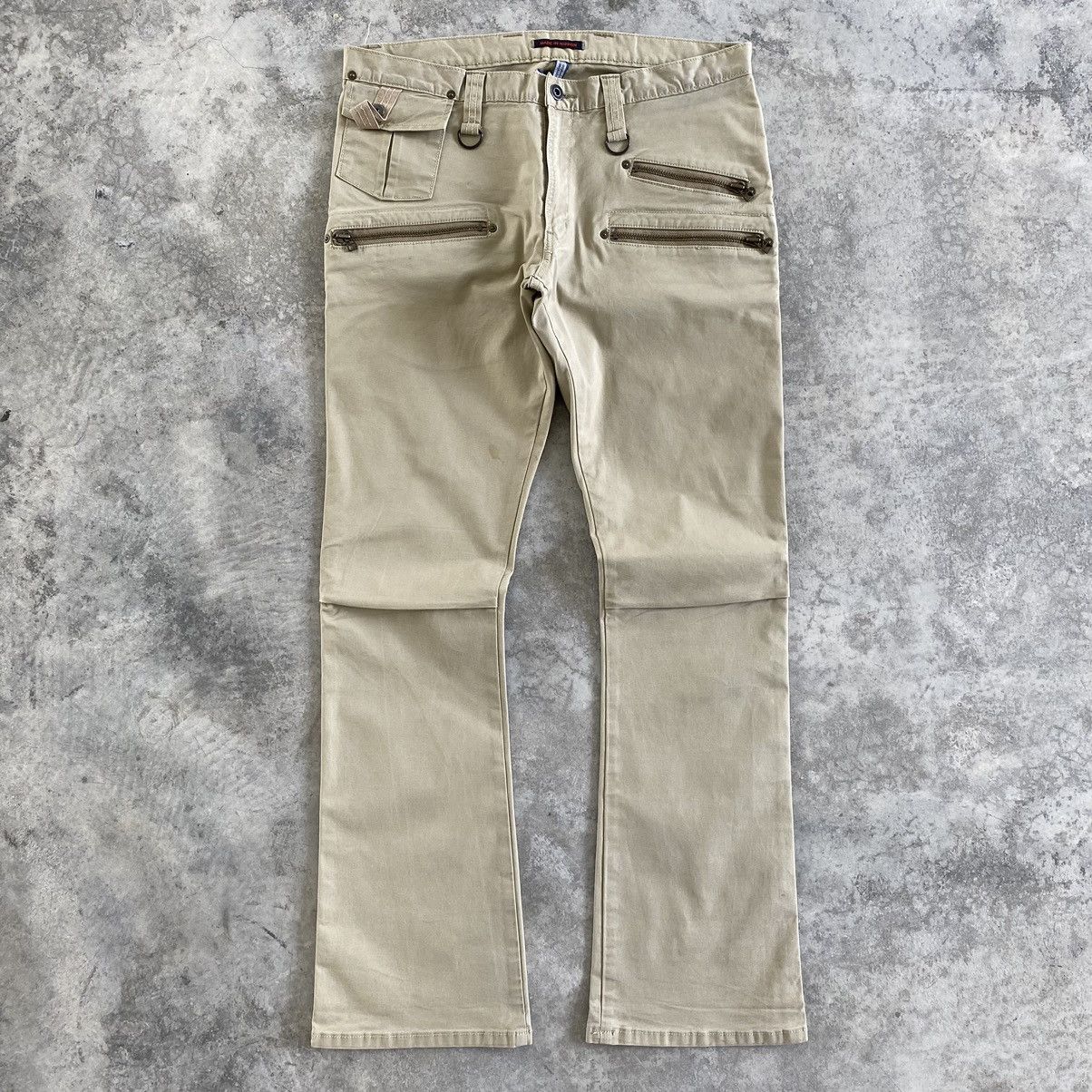 image of If Six Was Nine Size 34 Blue Way Flare Bootcut Stretch Jeans in Cream, Men's