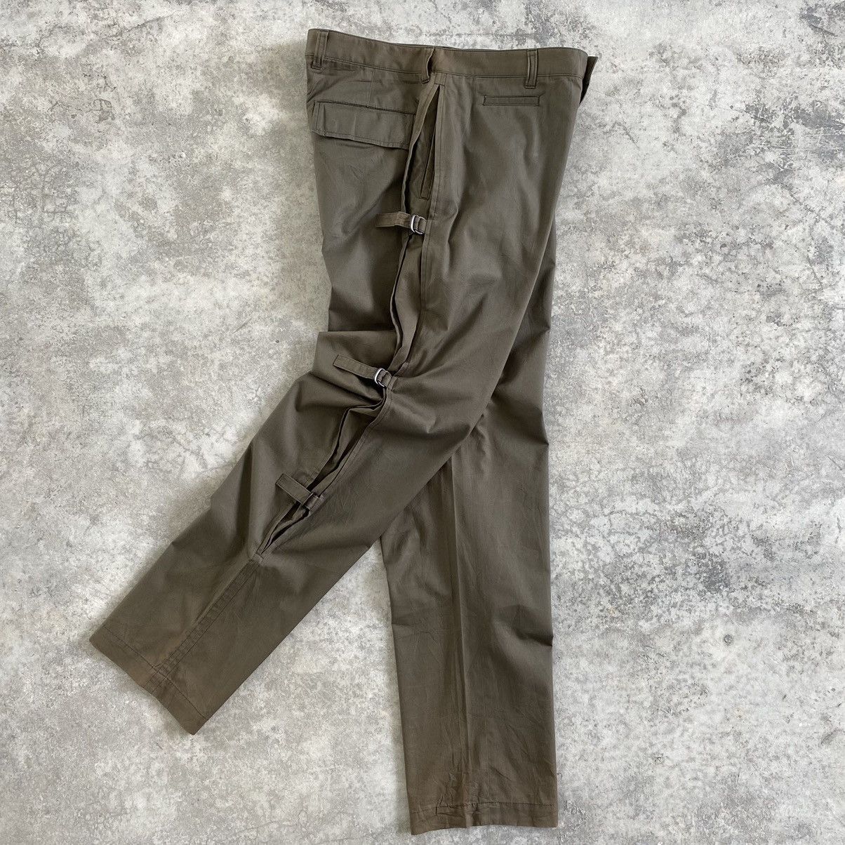 image of Archival Clothing x Issey Miyake Size 34X33.5 Ss2004 Issey Miyake Bondage Strap Pants in Iron Grey