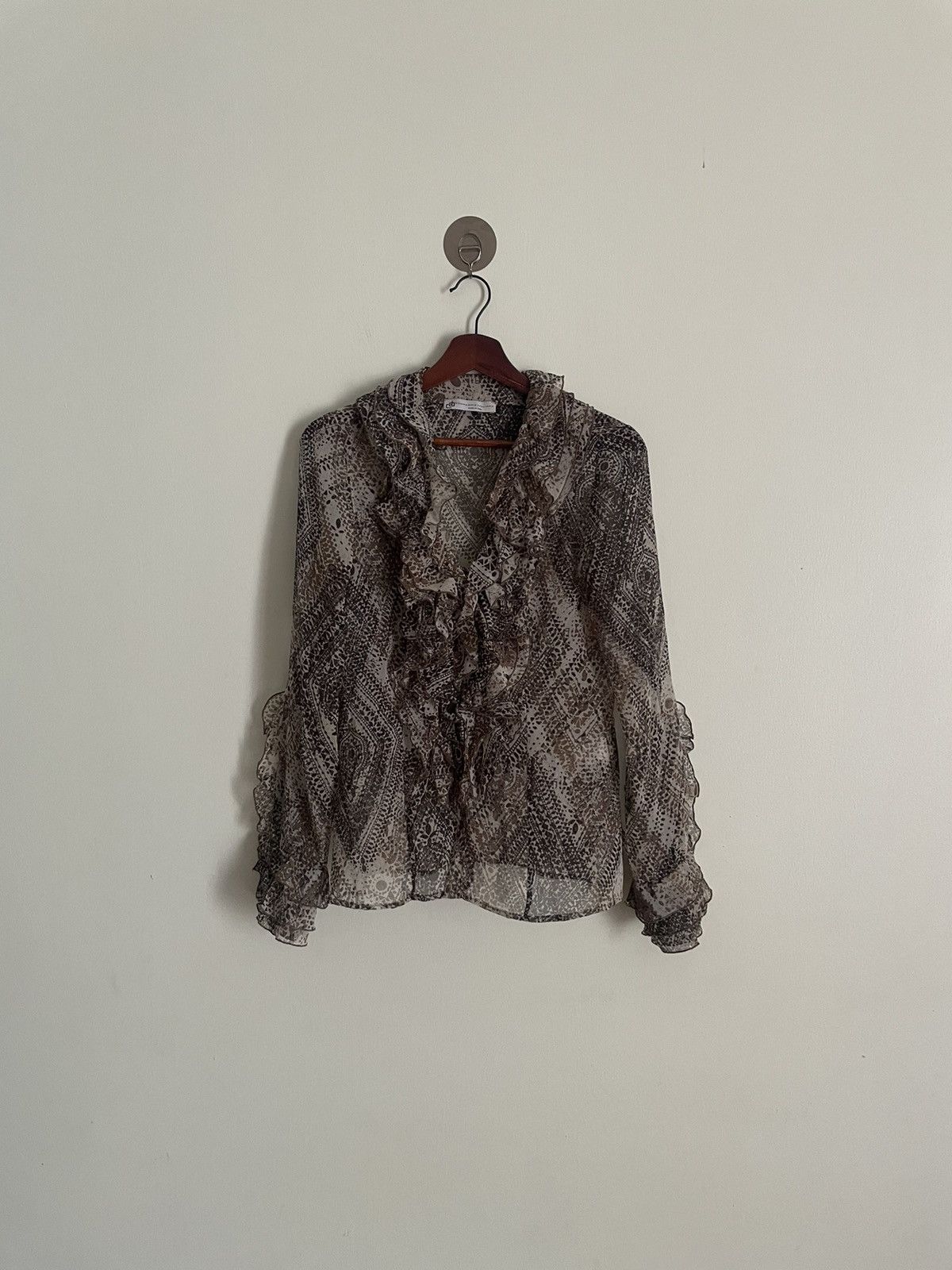 Designer Ruffle blouse by Compagnia Italiana Size M / US 6-8 / IT 42-44 - 1 Thumbnail
