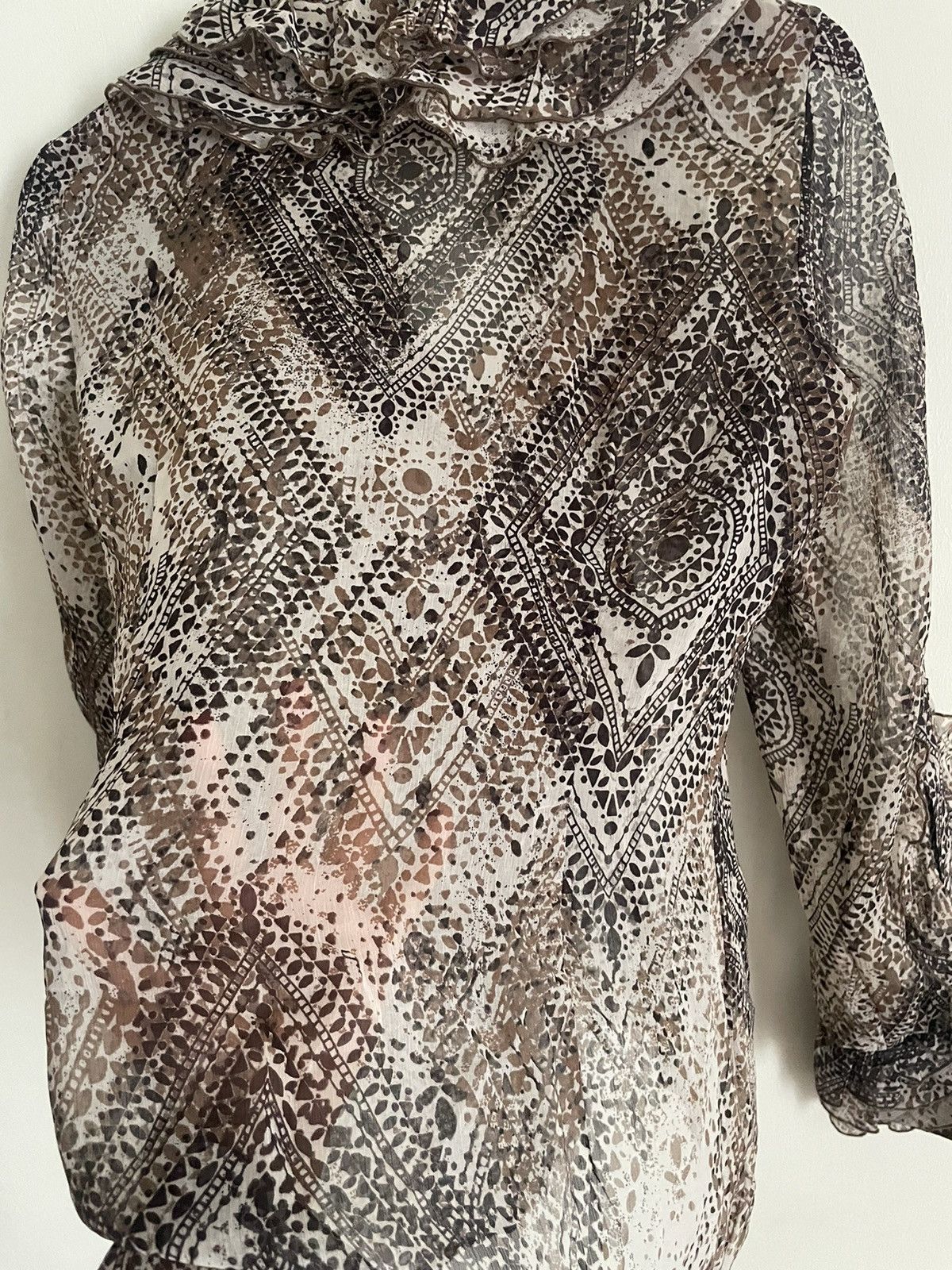 Designer Ruffle blouse by Compagnia Italiana Size M / US 6-8 / IT 42-44 - 4 Thumbnail