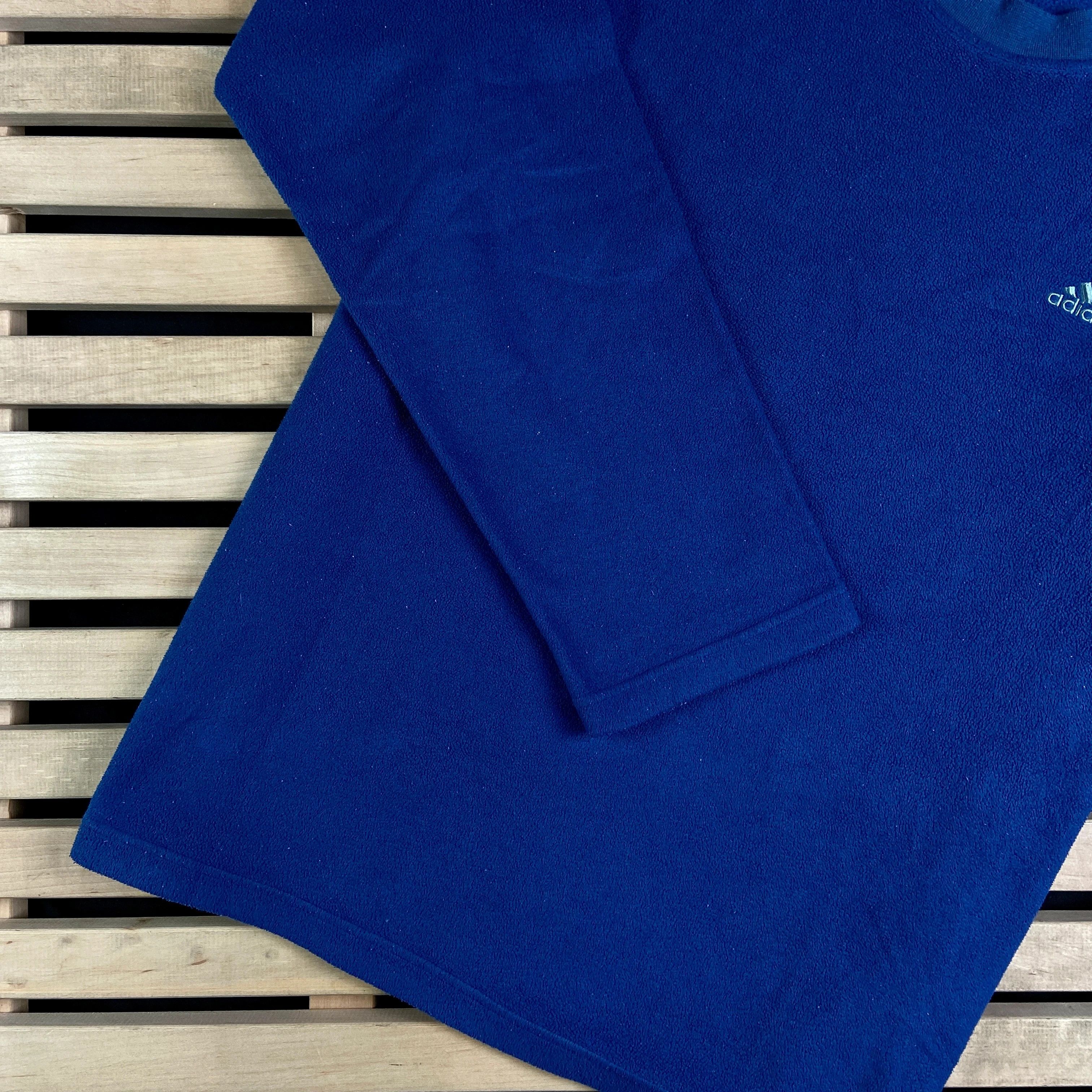 Adidas × Vintage Mens Fleece Sweatshirt Adidas Vintage Blue Size XL Size US XL / EU 56 / 4 - 4 Thumbnail