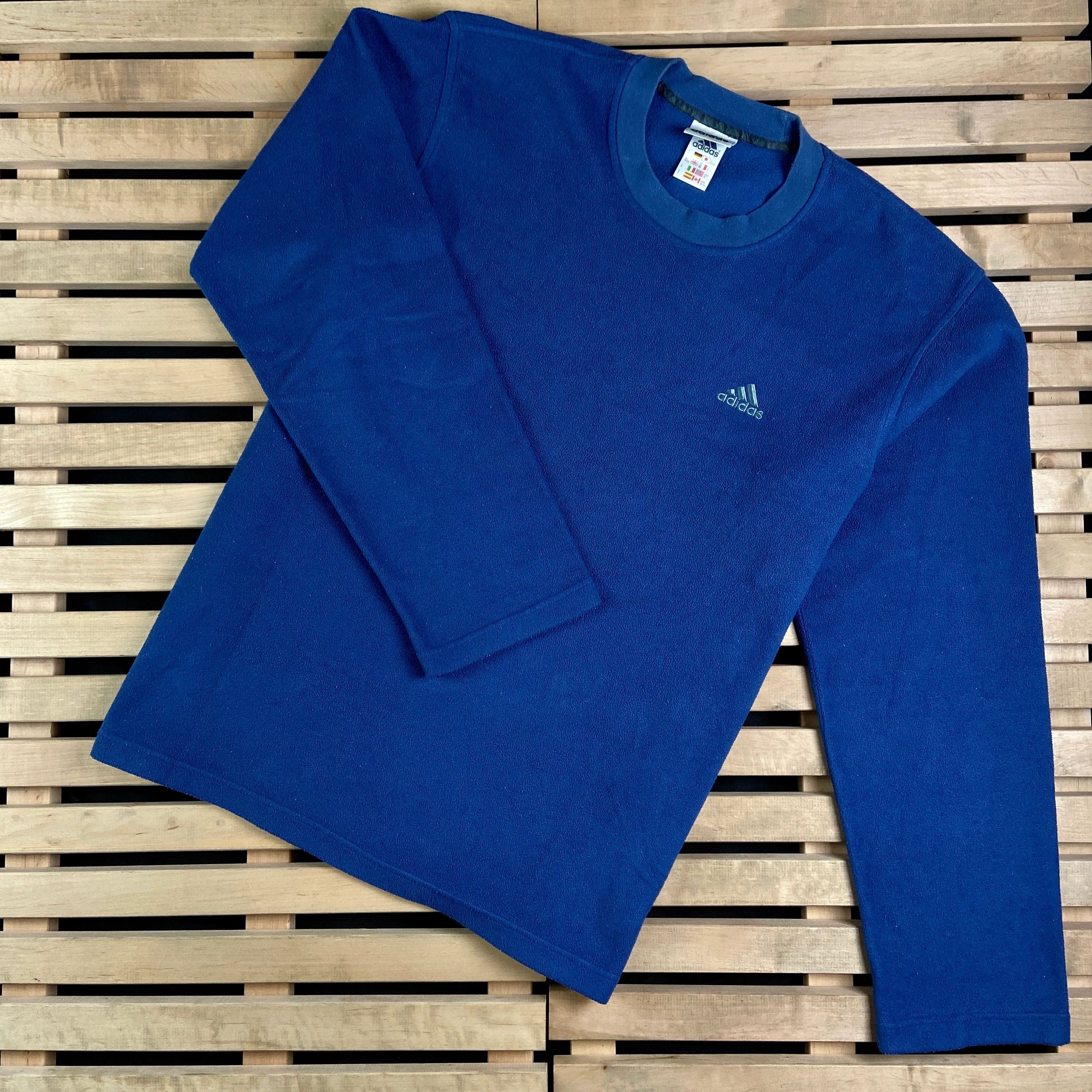 Adidas × Vintage Mens Fleece Sweatshirt Adidas Vintage Blue Size XL Size US XL / EU 56 / 4 - 1 Thumbnail