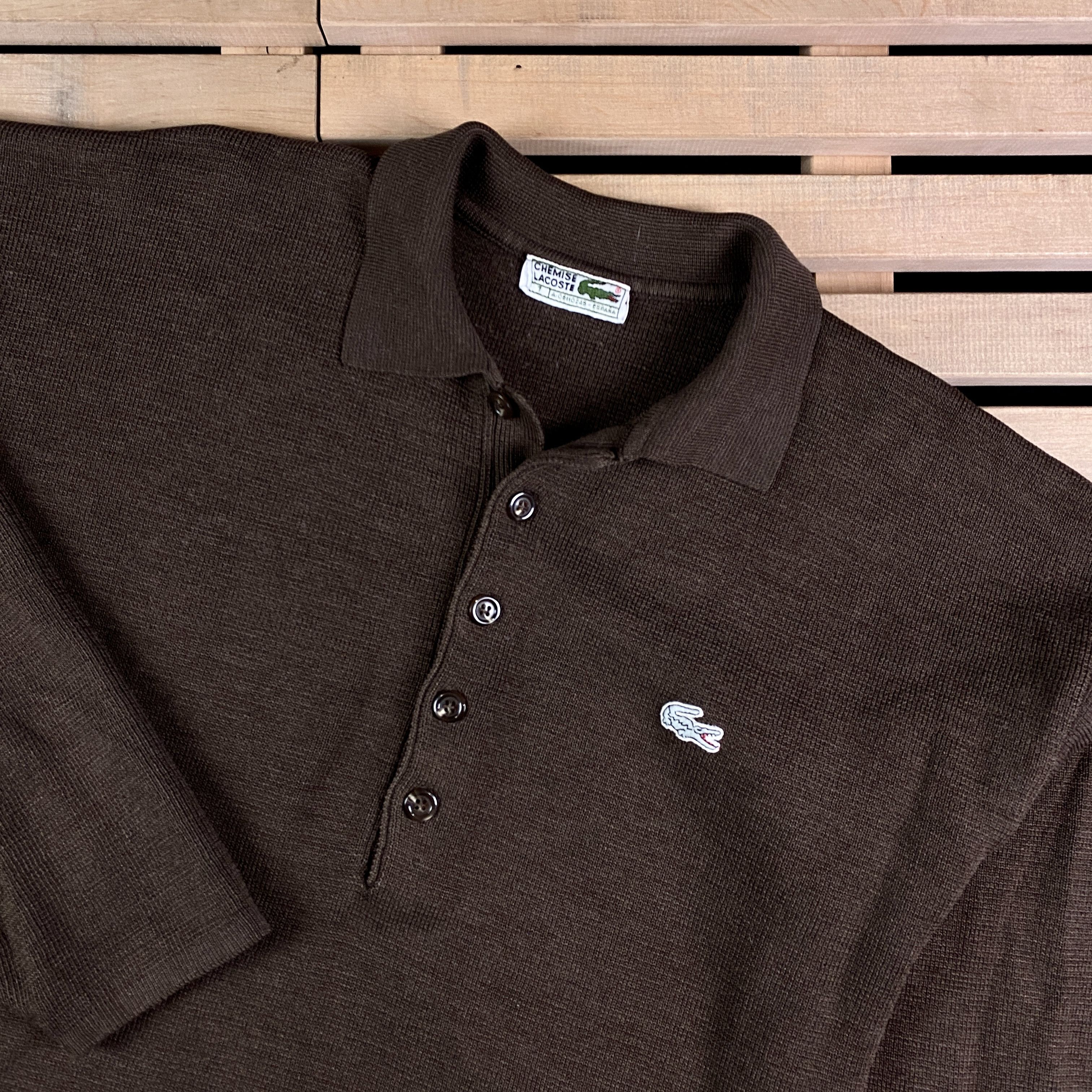 Lacoste × Vintage Mens Long Sleeve Lacoste Vintage Size 7 Size US XL / EU 56 / 4 - 2 Thumbnail