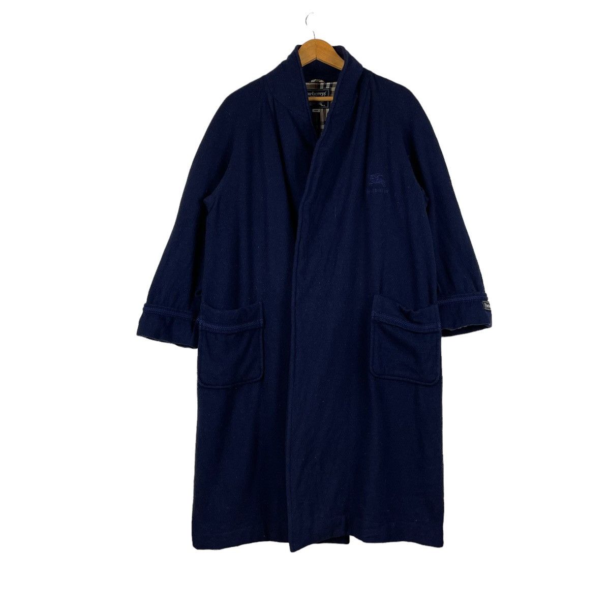 image of Vintage Burberrys Trench Coat in Navy Blue, Men's (Size Large)