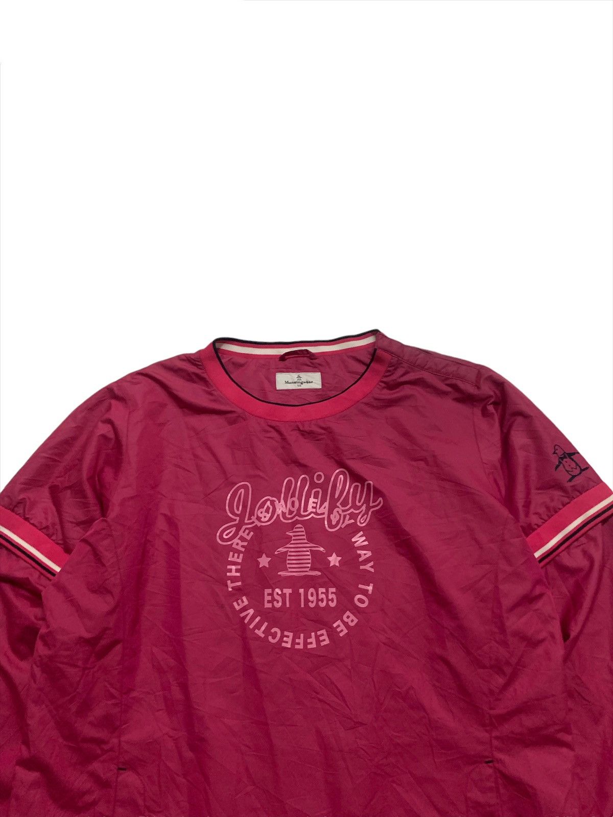 Japanese Brand Munsingwear Pink Jersey With Button Flap Lenghts Size US S / EU 44-46 / 1 - 4 Thumbnail