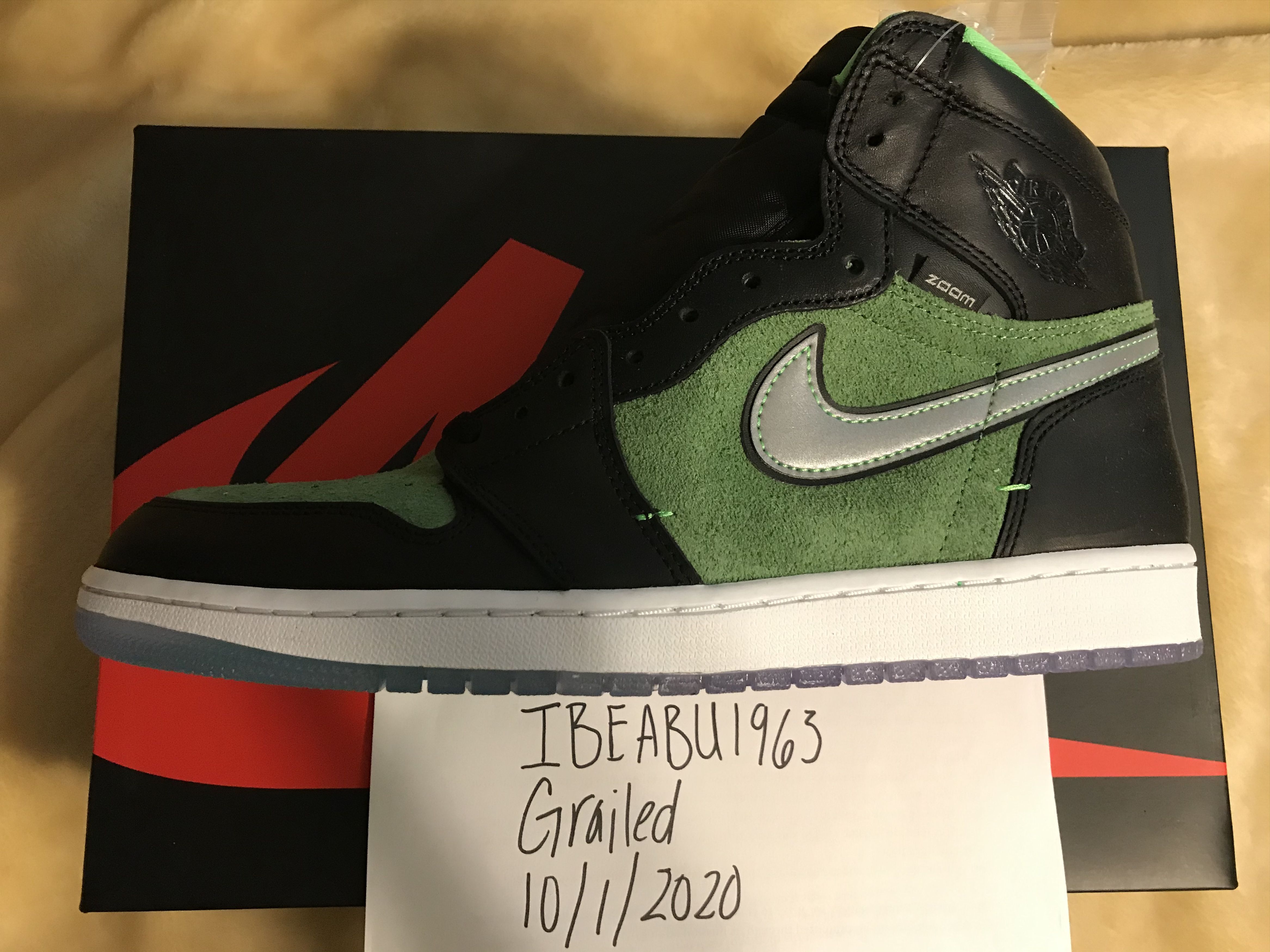 Jordan Brand Jordan 1 retro high Zoom Zen Green BNIB Size US 12 / EU 45 - 3 Thumbnail