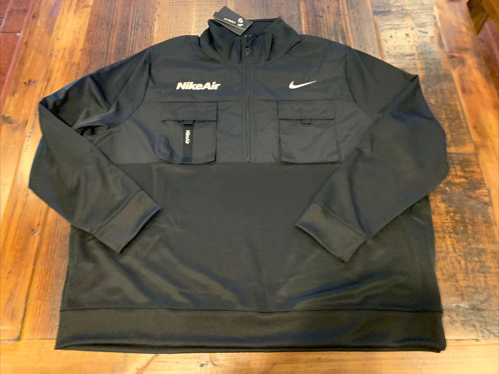 image of Inspired Nike Air 1/2 Zip Pull Over Sweatshirt 2Xl in Black, Men's