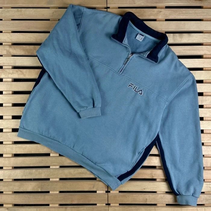 Fila × Vintage Mens Fleece Pullover Sweatshirt Fila Vintage Size XL Size US XL / EU 56 / 4 - 1 Thumbnail