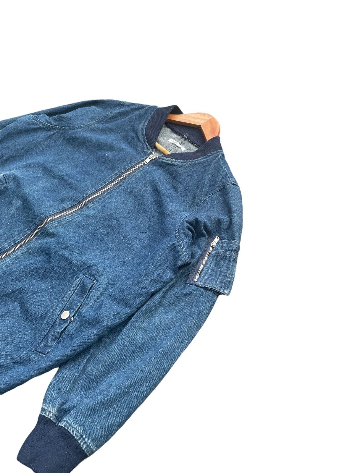 Japanese Brand Olive des Olive Denim Bomber Jacket Size L / US 10 / IT 46 - 4 Thumbnail