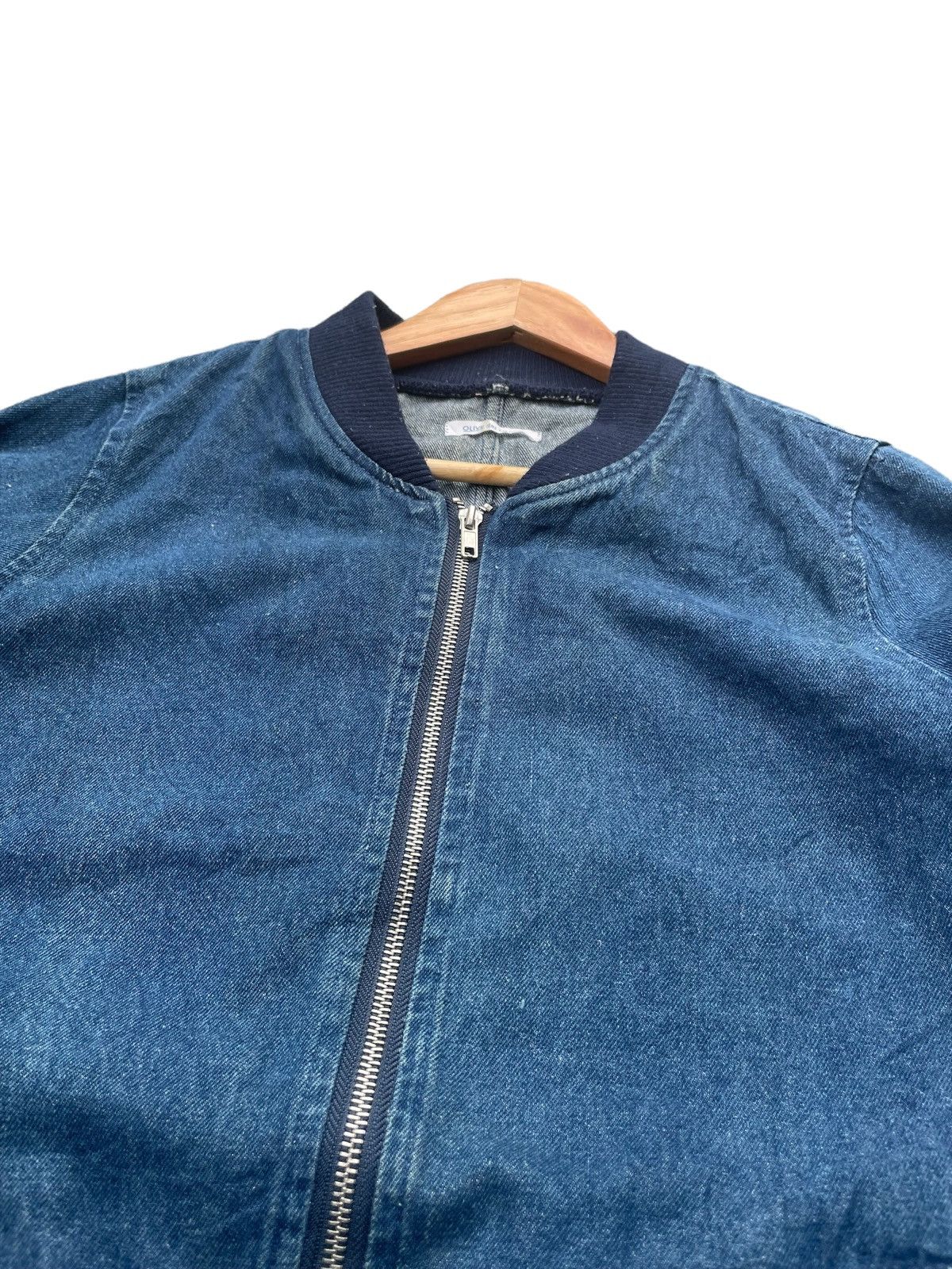 Japanese Brand Olive des Olive Denim Bomber Jacket Size L / US 10 / IT 46 - 7 Thumbnail