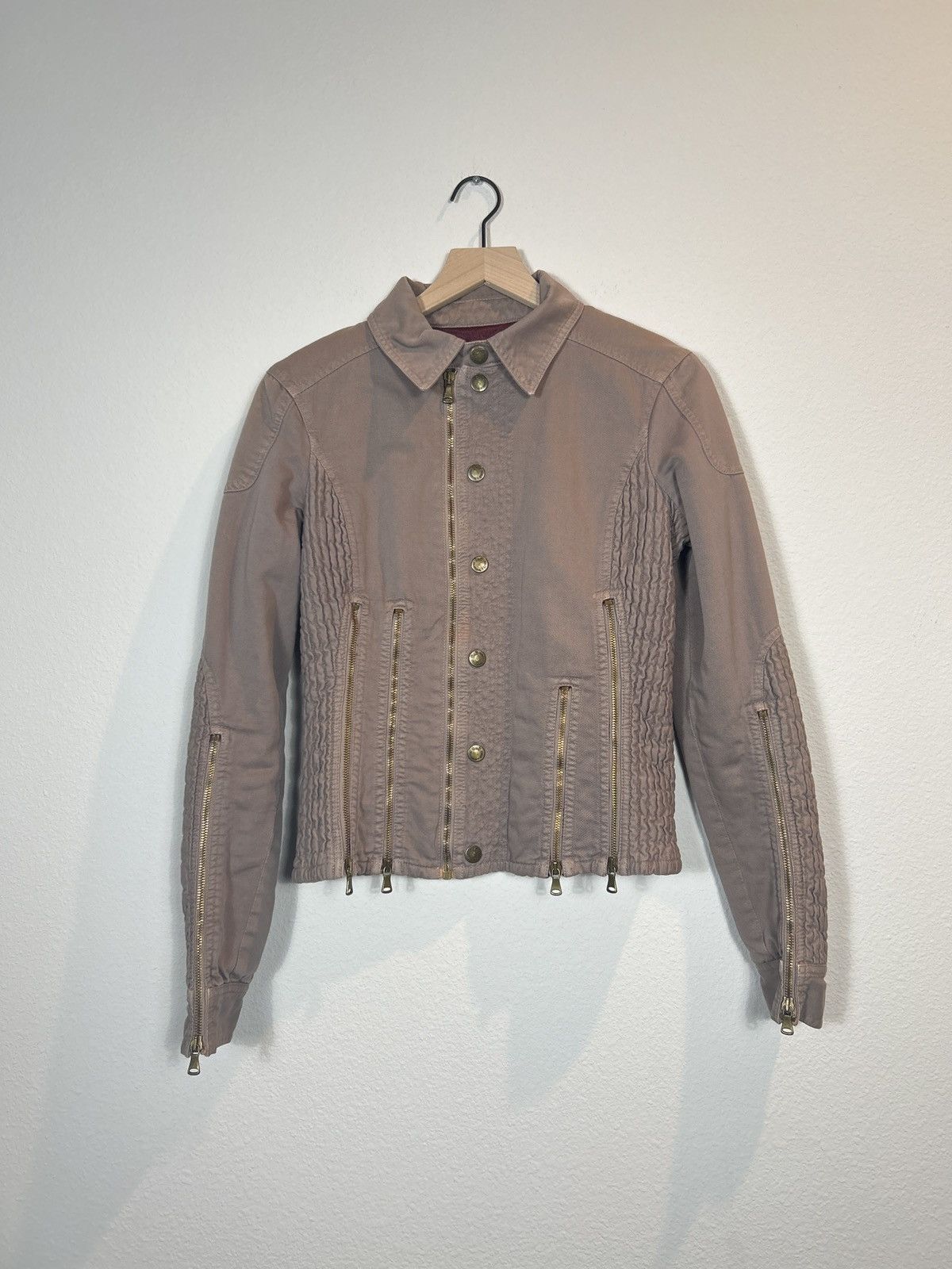 image of Dolce Gabbana Parachute Multi Zipper Jacket in Taupe, Men's (Size Small)