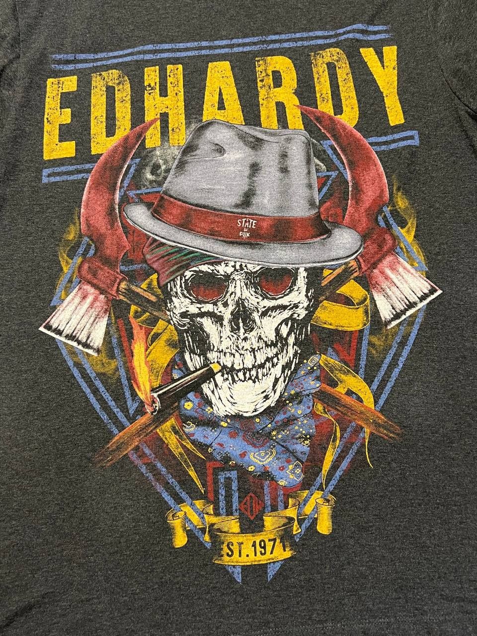 Ed Hardy Vintage Ed Hardy Skull Cigarette Y2K Man Size L Size US L / EU 52-54 / 3 - 7 Thumbnail