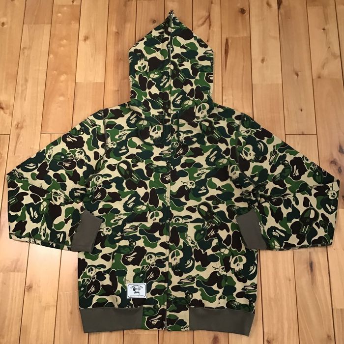 Bape BAPE × stussy full zip hoodie skull camo | Grailed