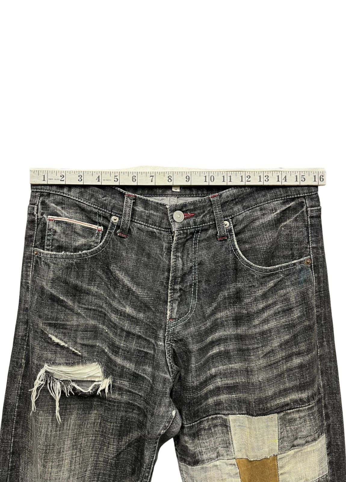Real Japan Blues 🔥Vintage HIROMICHI Thrashed Natural Worn-Out Selvedge Denim Size US 32 / EU 48 - 21 Thumbnail