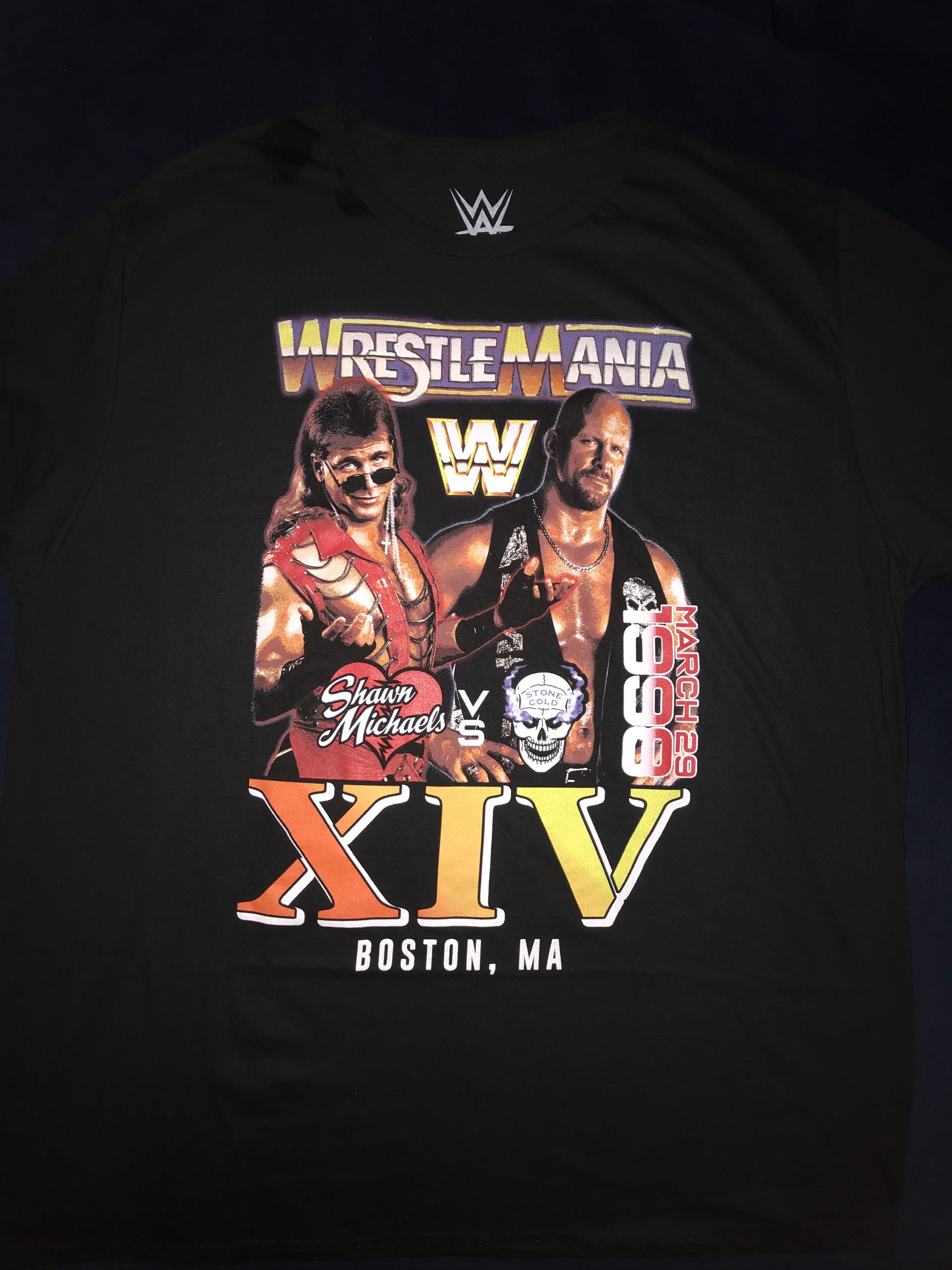 WWE × WWF WWE WrestleMania XIV Stone Cold Vs. Shawn Michaels 1998 vtg Size US XL / EU 56 / 4 - 1 Thumbnail