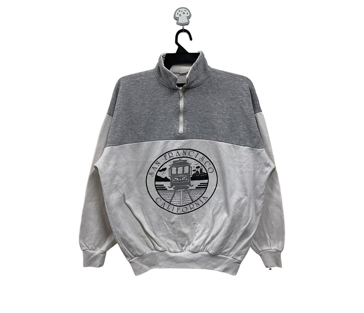 Vintage Vintage 80s san fracisco california sweatshirt half zipper Size US XL / EU 56 / 4 - 1 Thumbnail