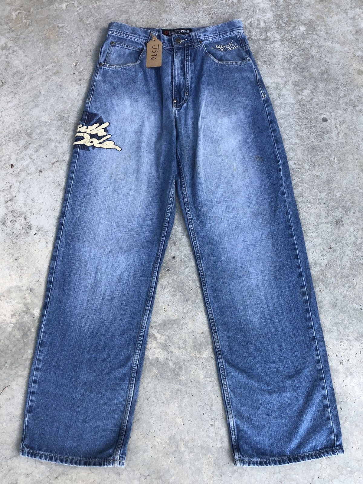 Southpole Southpole Embroidered Baggy hip jop Distressed Jeans Size US 31 - 2 Thumbnail