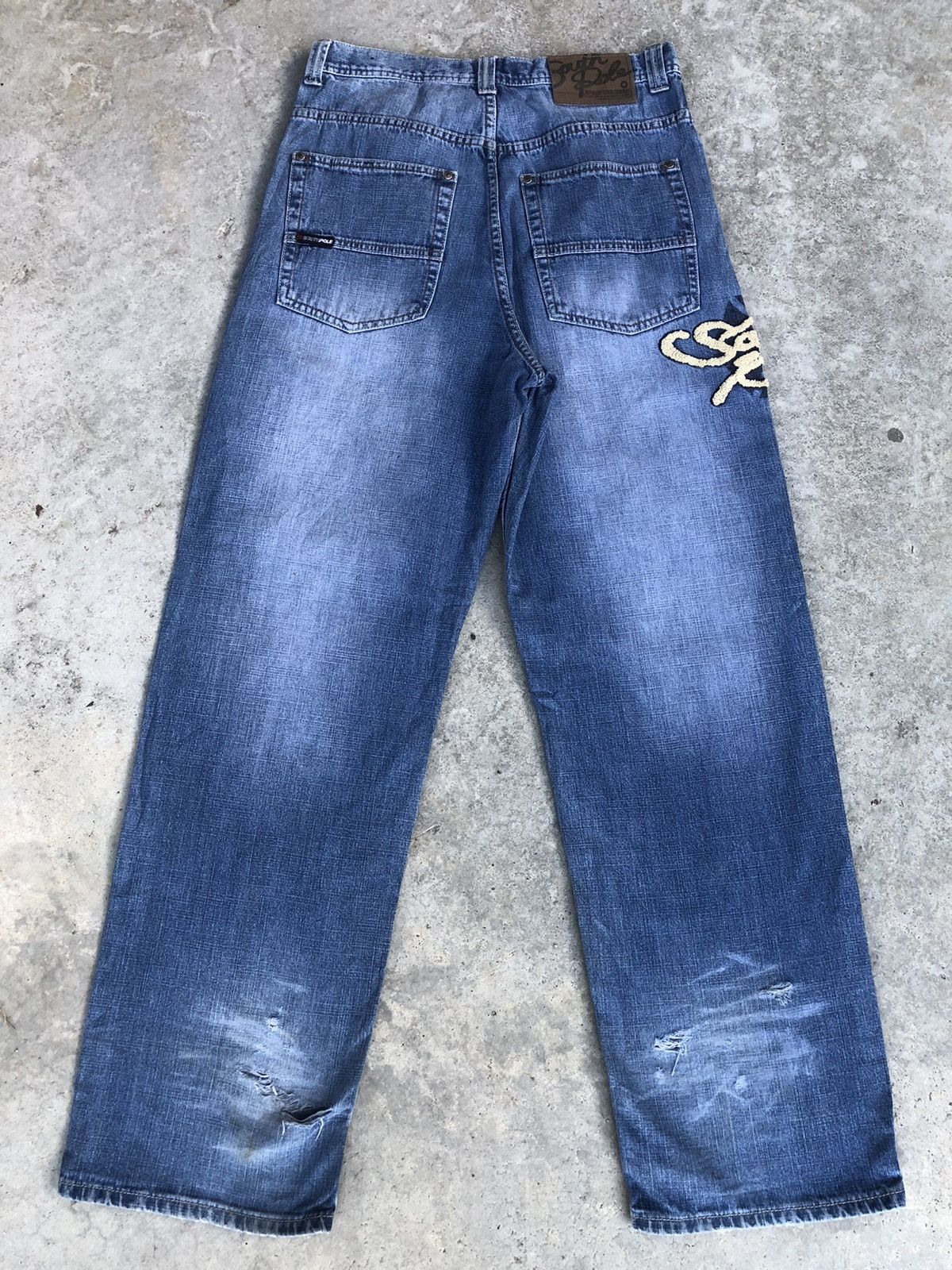 Southpole Southpole Embroidered Baggy hip jop Distressed Jeans Size US 31 - 1 Thumbnail