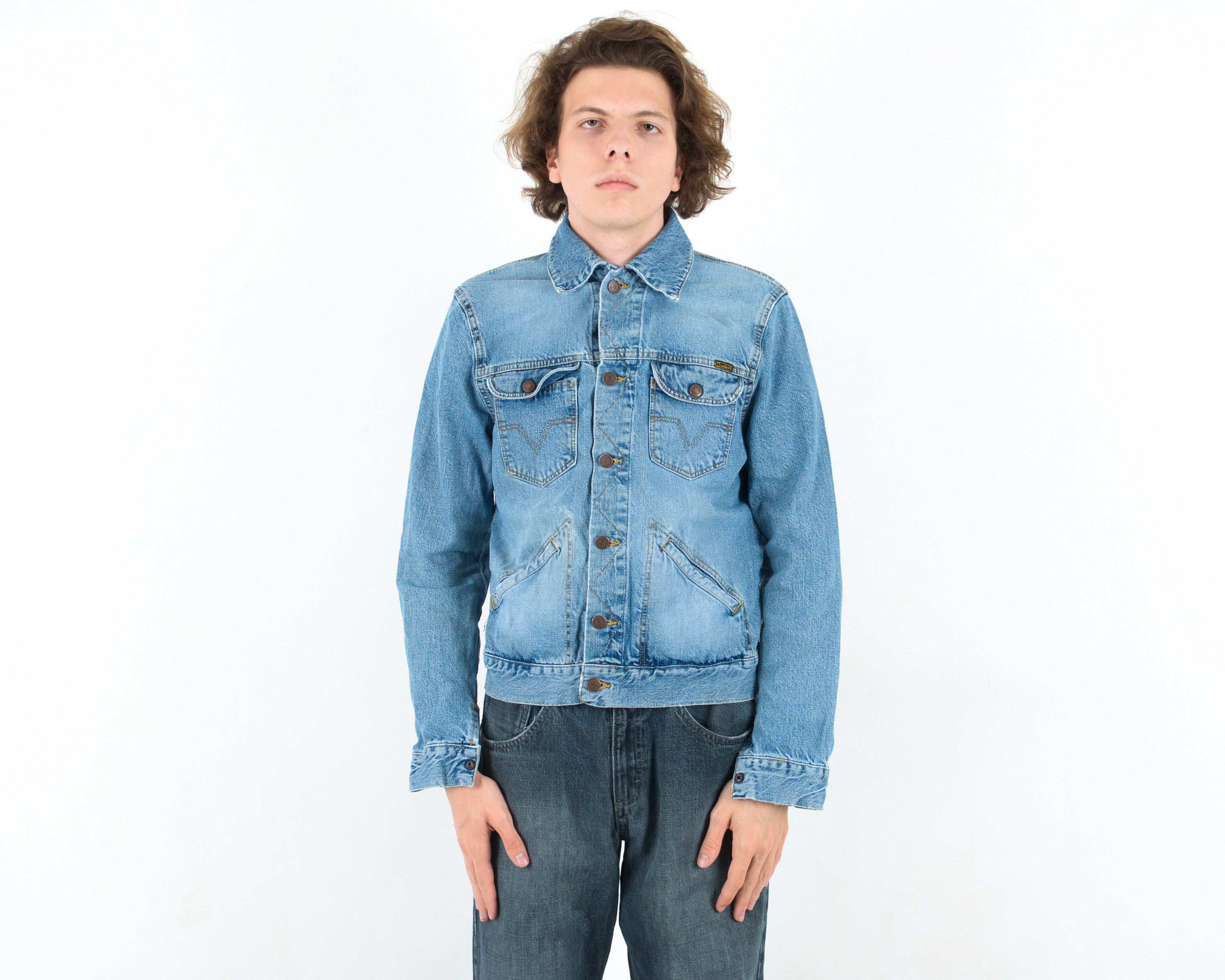 Vintage Jacket Bronson Slim Coat Denim Jean Button Retro Top Size US S / EU 44-46 / 1 - 1 Thumbnail