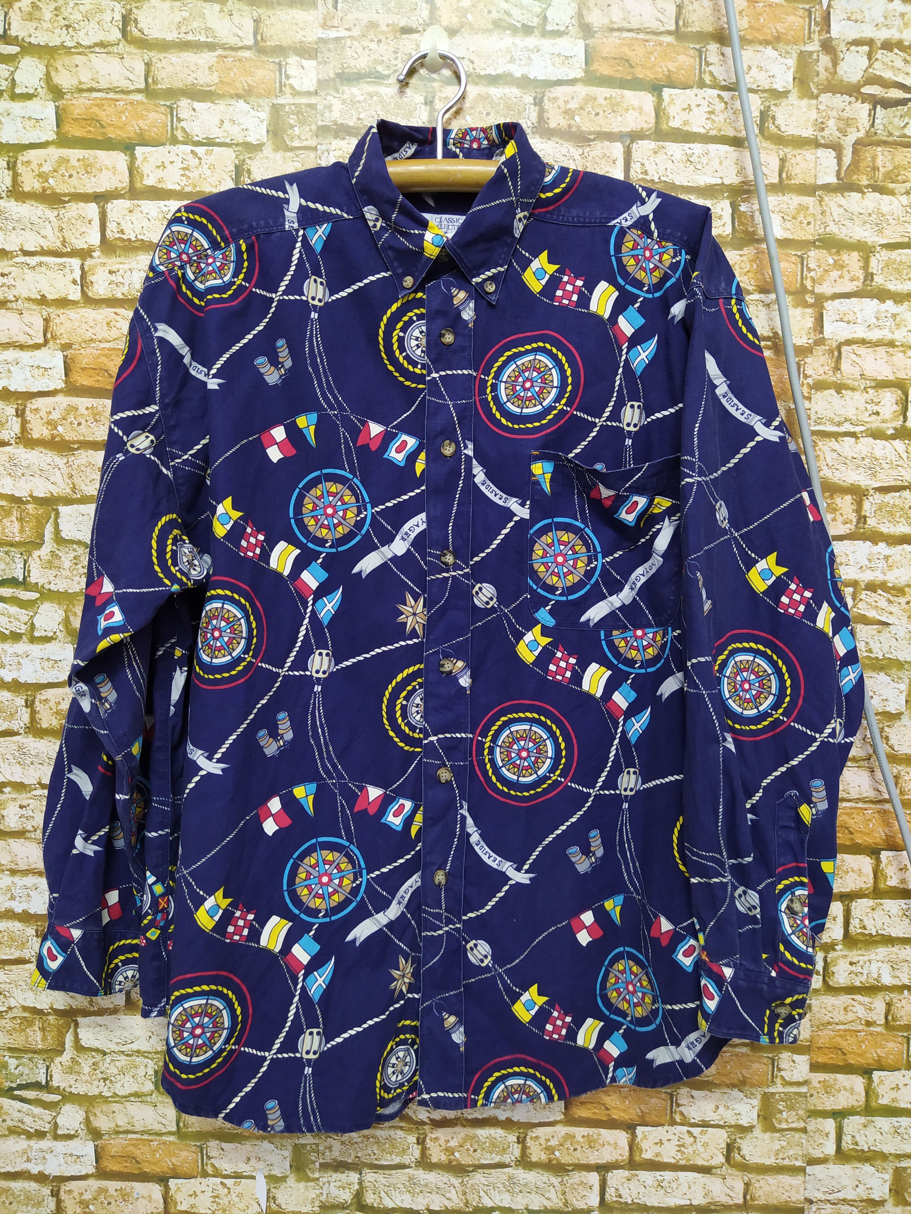 Van Heusen 90s VAN HEUSEN FULL PRINT BUTTON SHIRT (B264) Size US L / EU 52-54 / 3 - 1 Thumbnail
