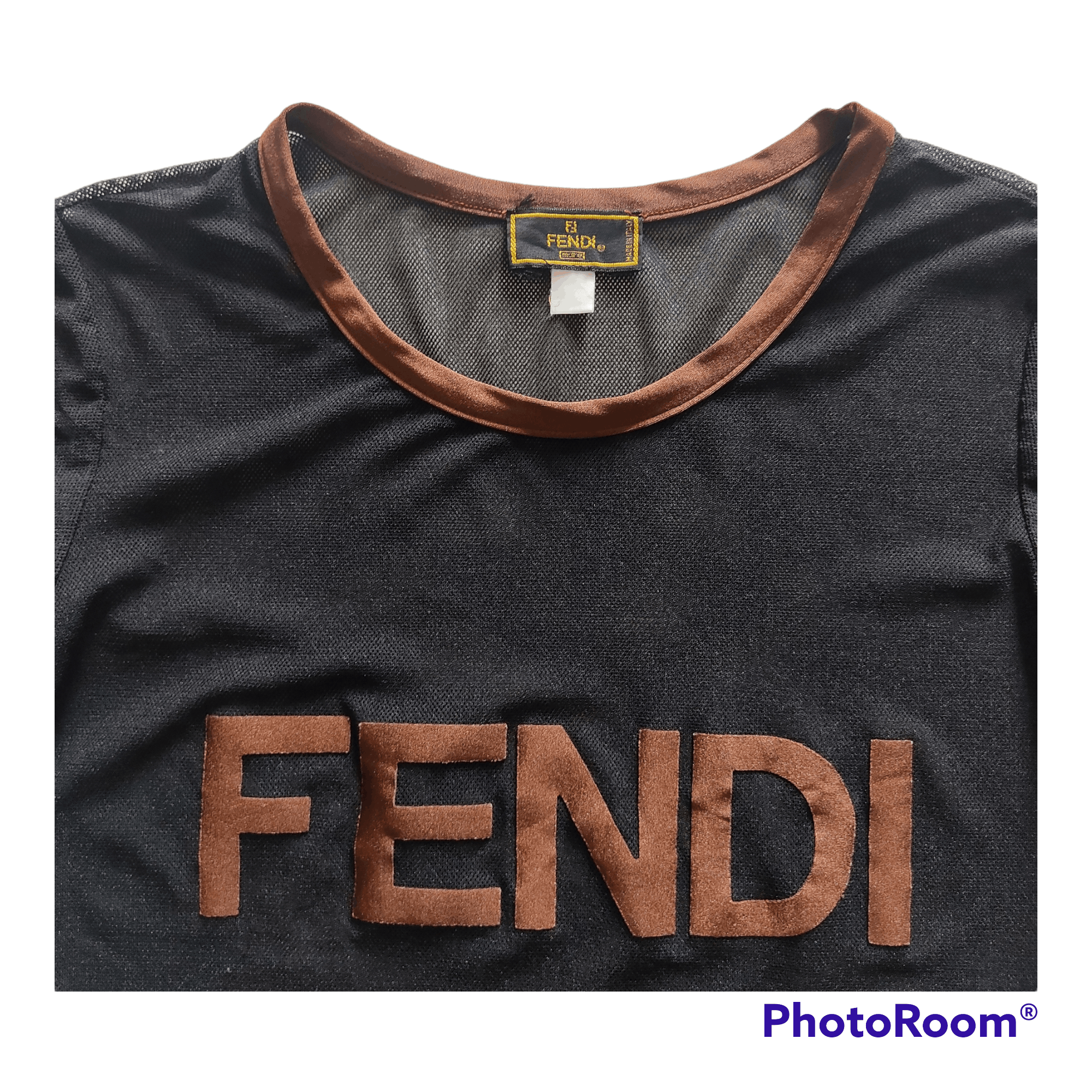Fendi Fendi Big Brown Logo See Tru Mesh T-shirt Size S / US 4 / IT 40 - 5 Thumbnail