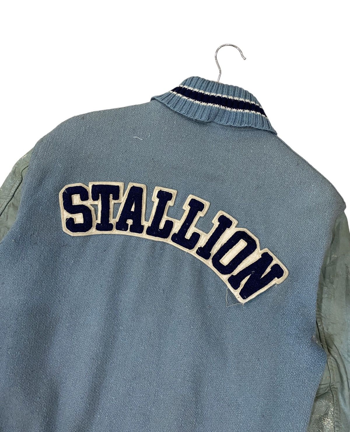 Holloway 🇺🇸 HOLLOWAY STALLION LETTERMAN WOOL LEATHER VARSITY JACKET Size US S / EU 44-46 / 1 - 7 Thumbnail