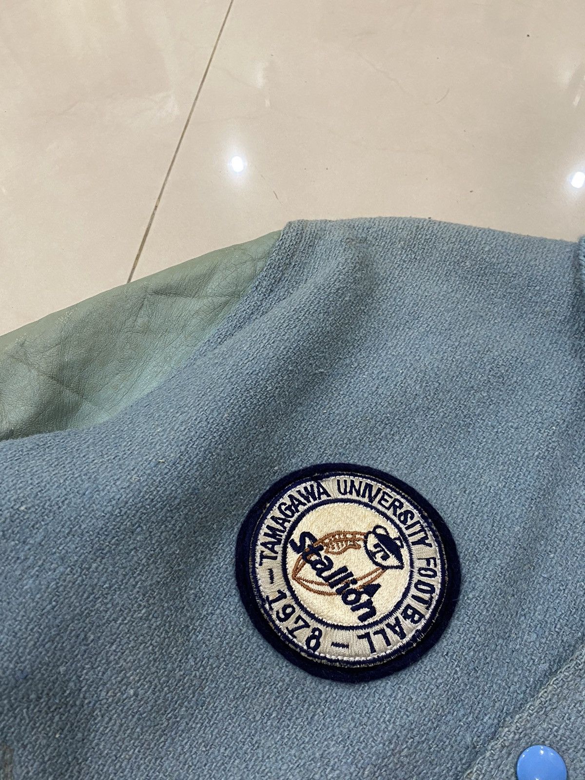 Holloway 🇺🇸 HOLLOWAY STALLION LETTERMAN WOOL LEATHER VARSITY JACKET Size US S / EU 44-46 / 1 - 11 Thumbnail