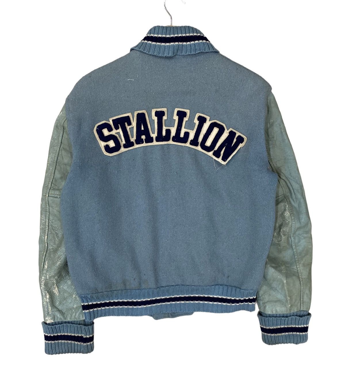 Holloway 🇺🇸 HOLLOWAY STALLION LETTERMAN WOOL LEATHER VARSITY JACKET Size US S / EU 44-46 / 1 - 6 Thumbnail