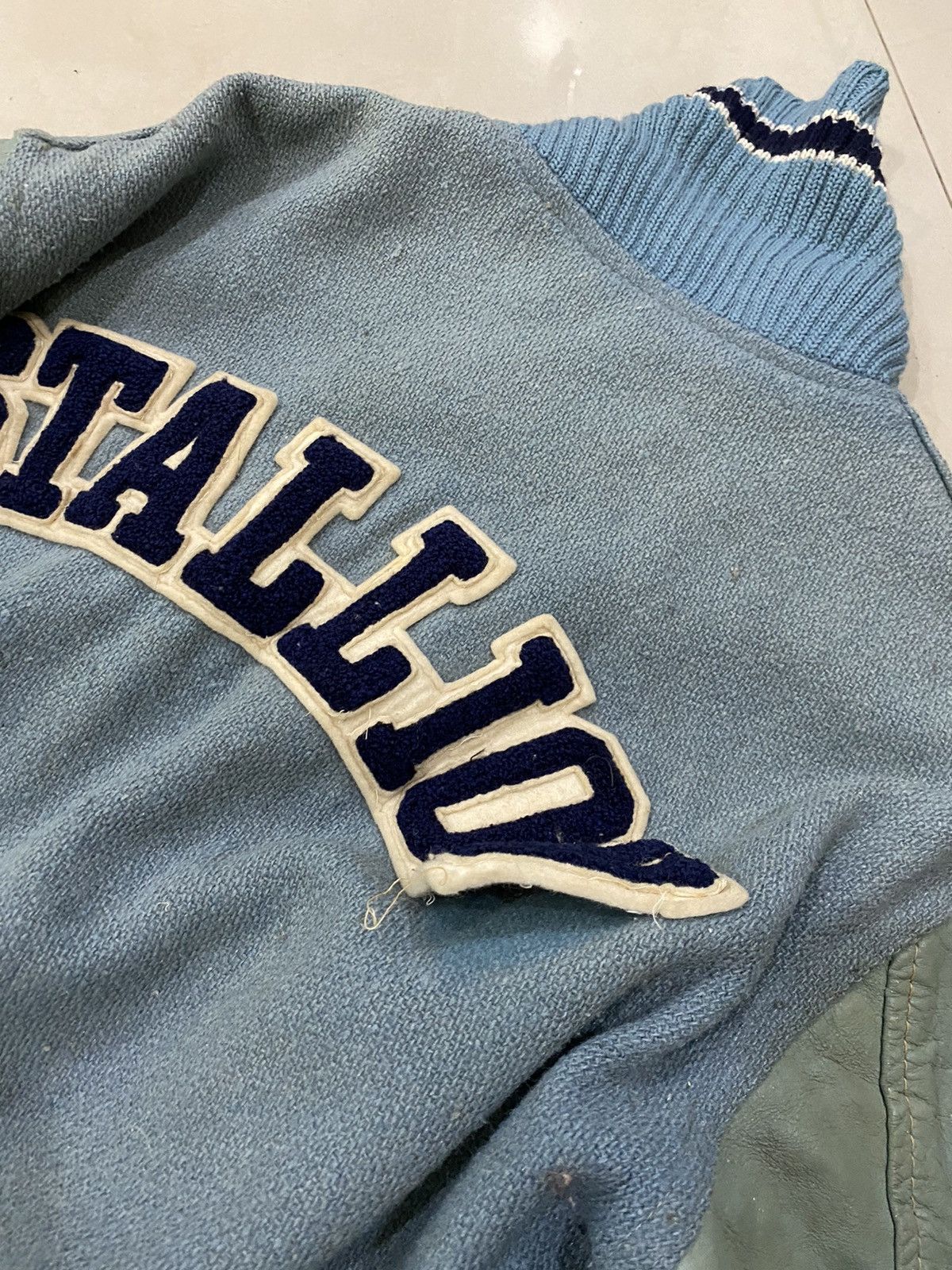 Holloway 🇺🇸 HOLLOWAY STALLION LETTERMAN WOOL LEATHER VARSITY JACKET Size US S / EU 44-46 / 1 - 12 Thumbnail