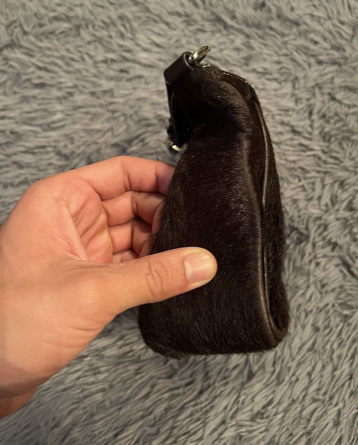 Japanese Brand × Vintage Vintage 90s real fur and leather baguette bag Size ONE SIZE - 3 Thumbnail