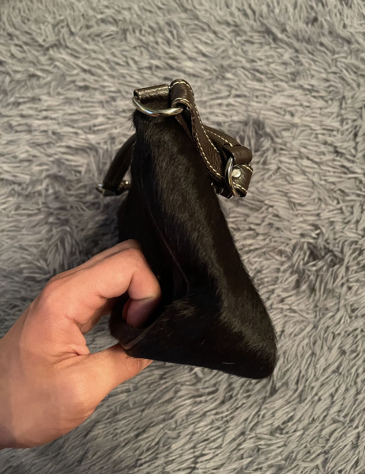 Japanese Brand × Vintage Vintage 90s real fur and leather baguette bag Size ONE SIZE - 4 Thumbnail