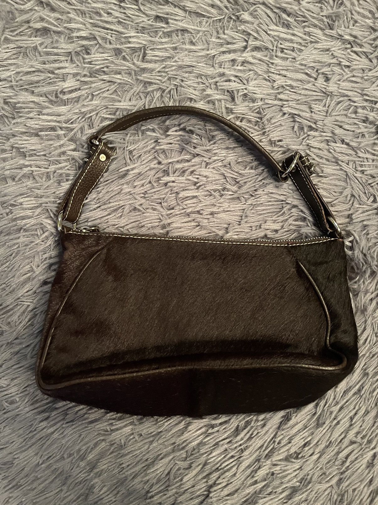 Japanese Brand × Vintage Vintage 90s real fur and leather baguette bag Size ONE SIZE - 2 Thumbnail