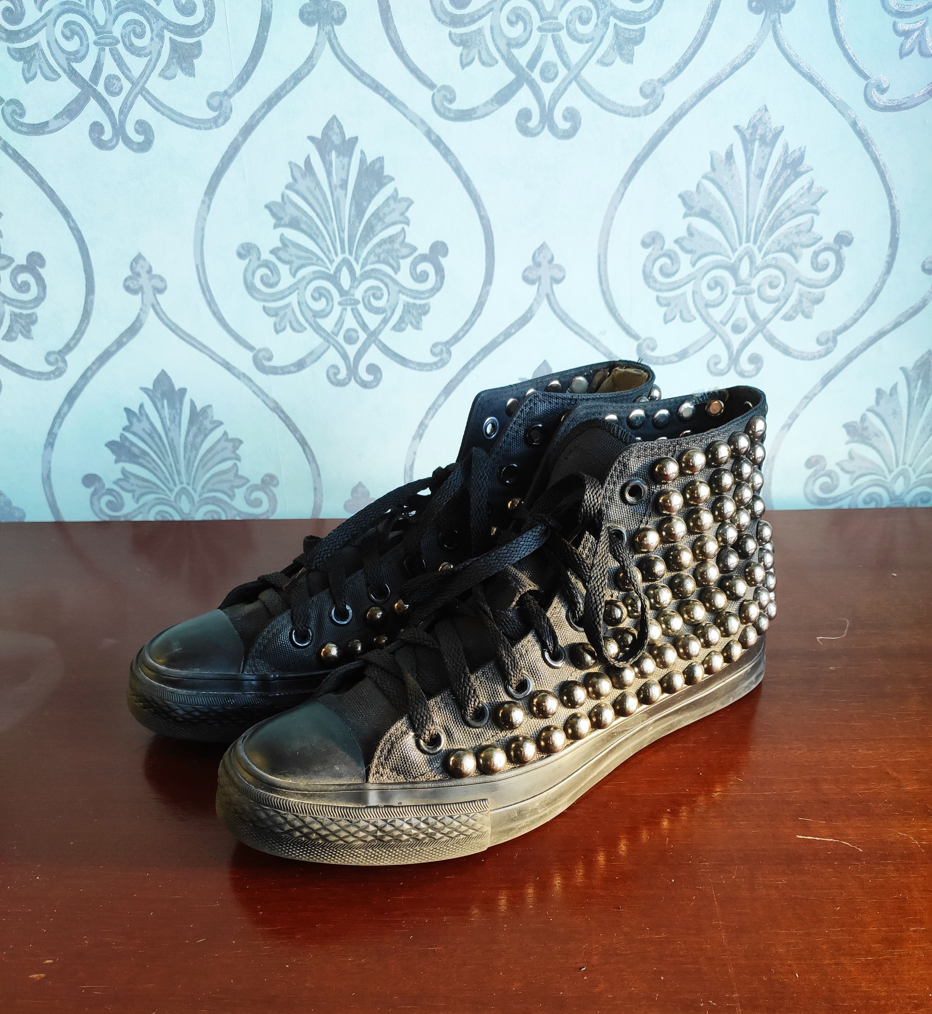 If Six Was Nine GRAIL! Studded sneakers.Like Vivienne Westwood or Dior. Size US 11 / IT 41 - 3 Thumbnail