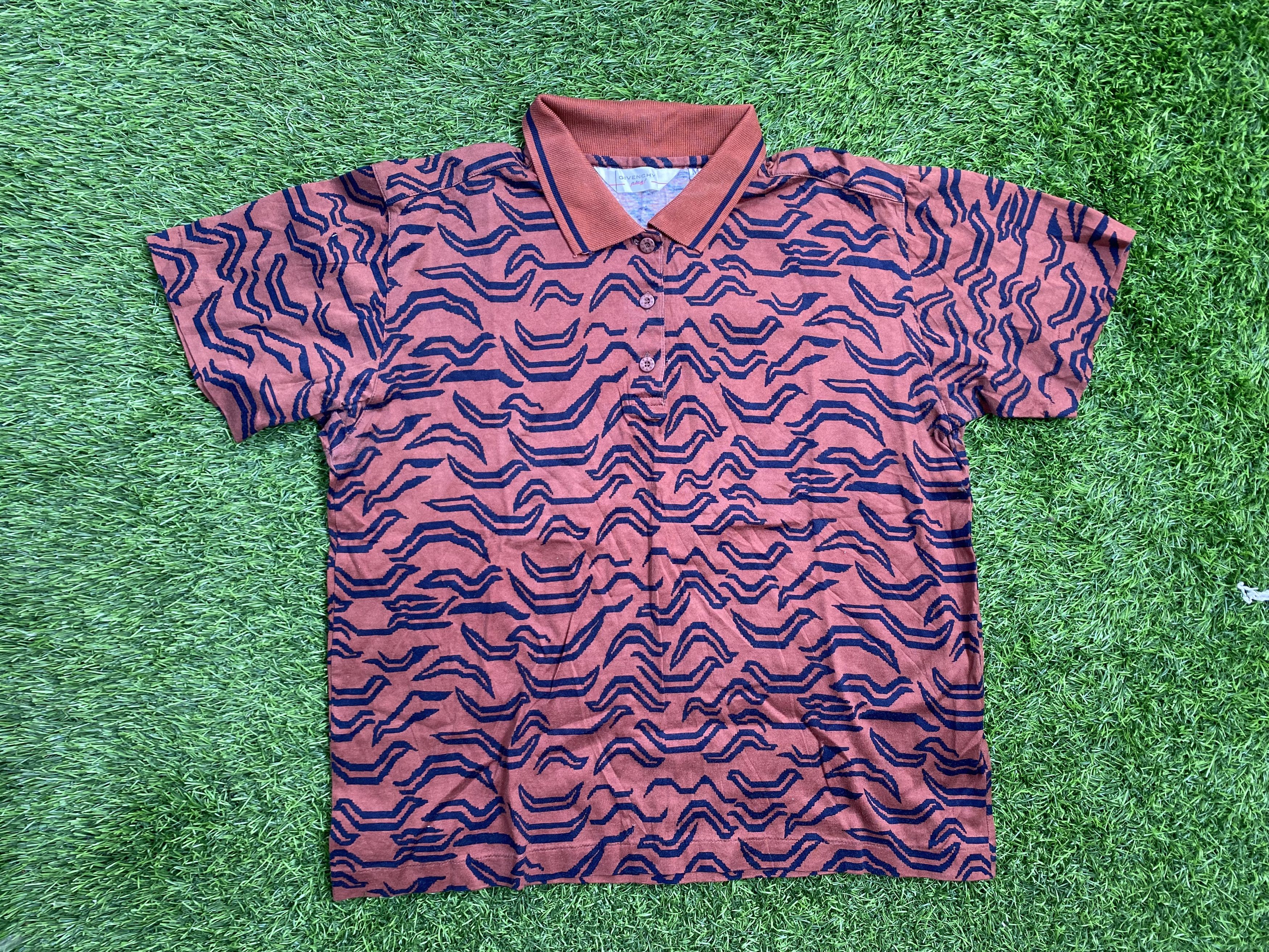 image of Vintage Givenchy Polo Shirt in Orange, Men's (Size Medium)