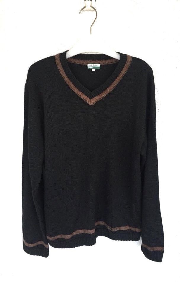 Paul Smith Jeans V Neck Long Sleeve Sweater Size L