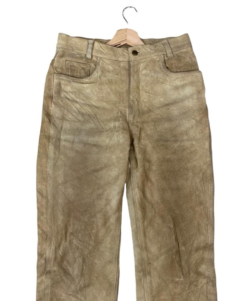 Japanese Brand × Leather × Vintage Vintage B.B.H Cow Skin Genuine Suede Leather Pants Size US 28 / EU 44 - 2 Thumbnail