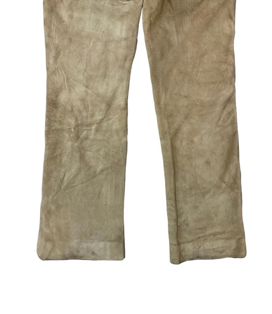 Japanese Brand × Leather × Vintage Vintage B.B.H Cow Skin Genuine Suede Leather Pants Size US 28 / EU 44 - 3 Thumbnail