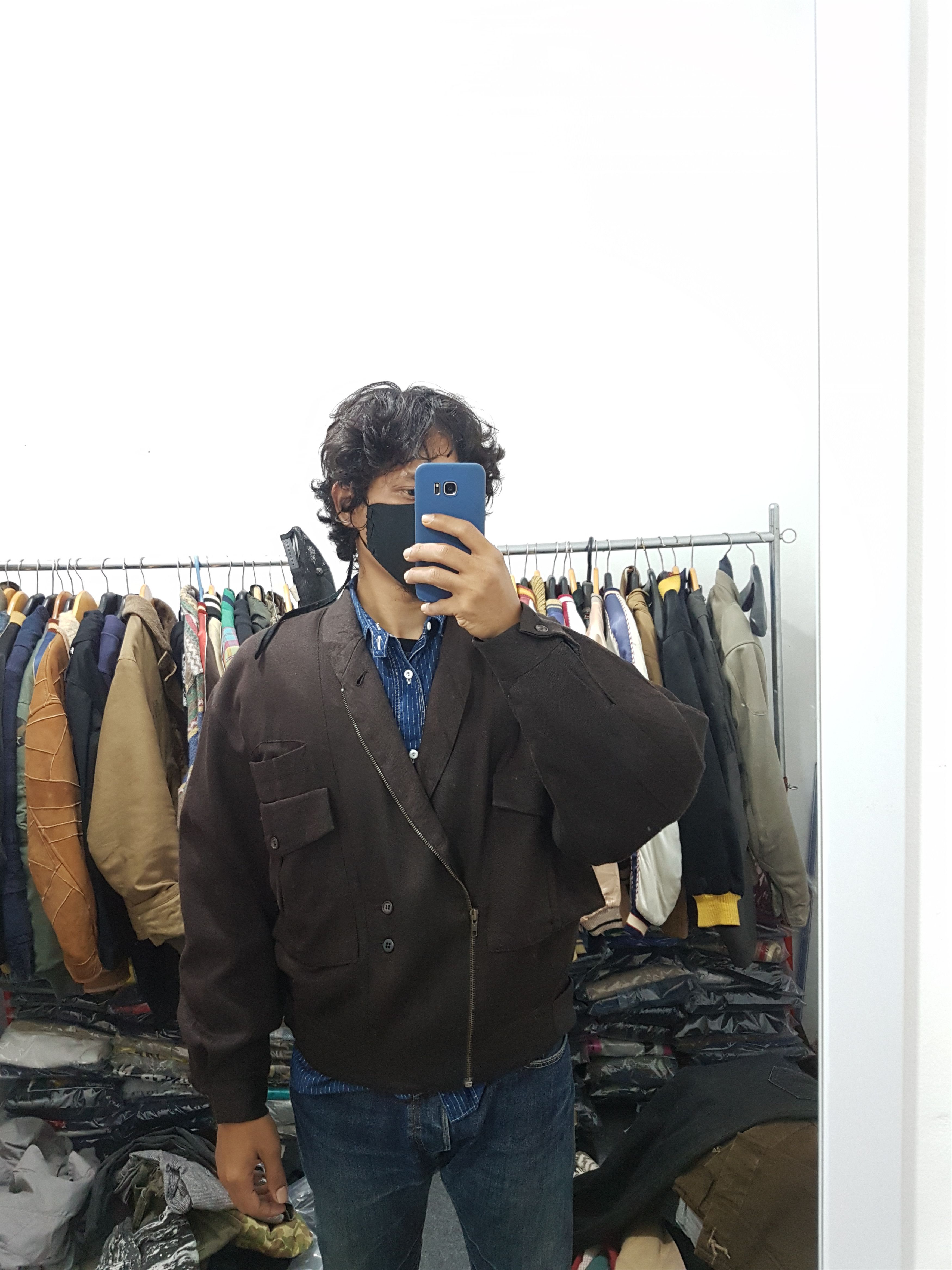Japanese Brand Fit S To M, Herringbone Shawl Collar Asimmetrical Jacket Size US S / EU 44-46 / 1 - 2 Thumbnail