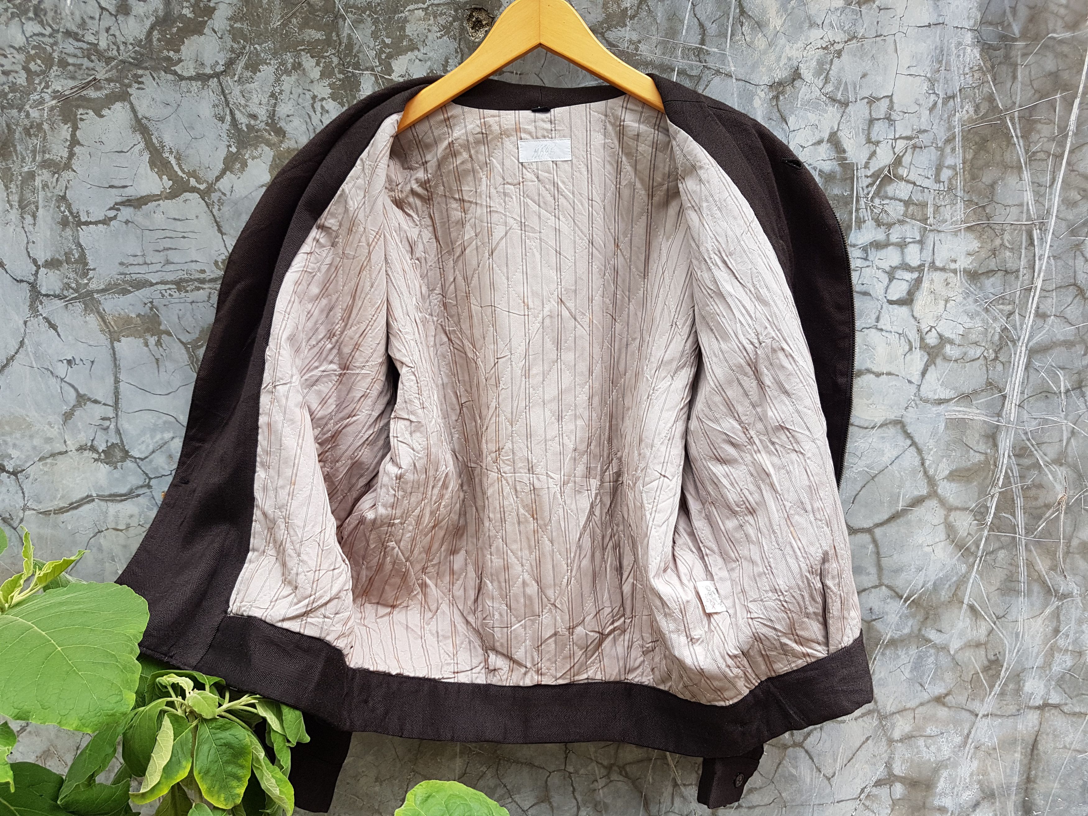 Japanese Brand Fit S To M, Herringbone Shawl Collar Asimmetrical Jacket Size US S / EU 44-46 / 1 - 13 Thumbnail