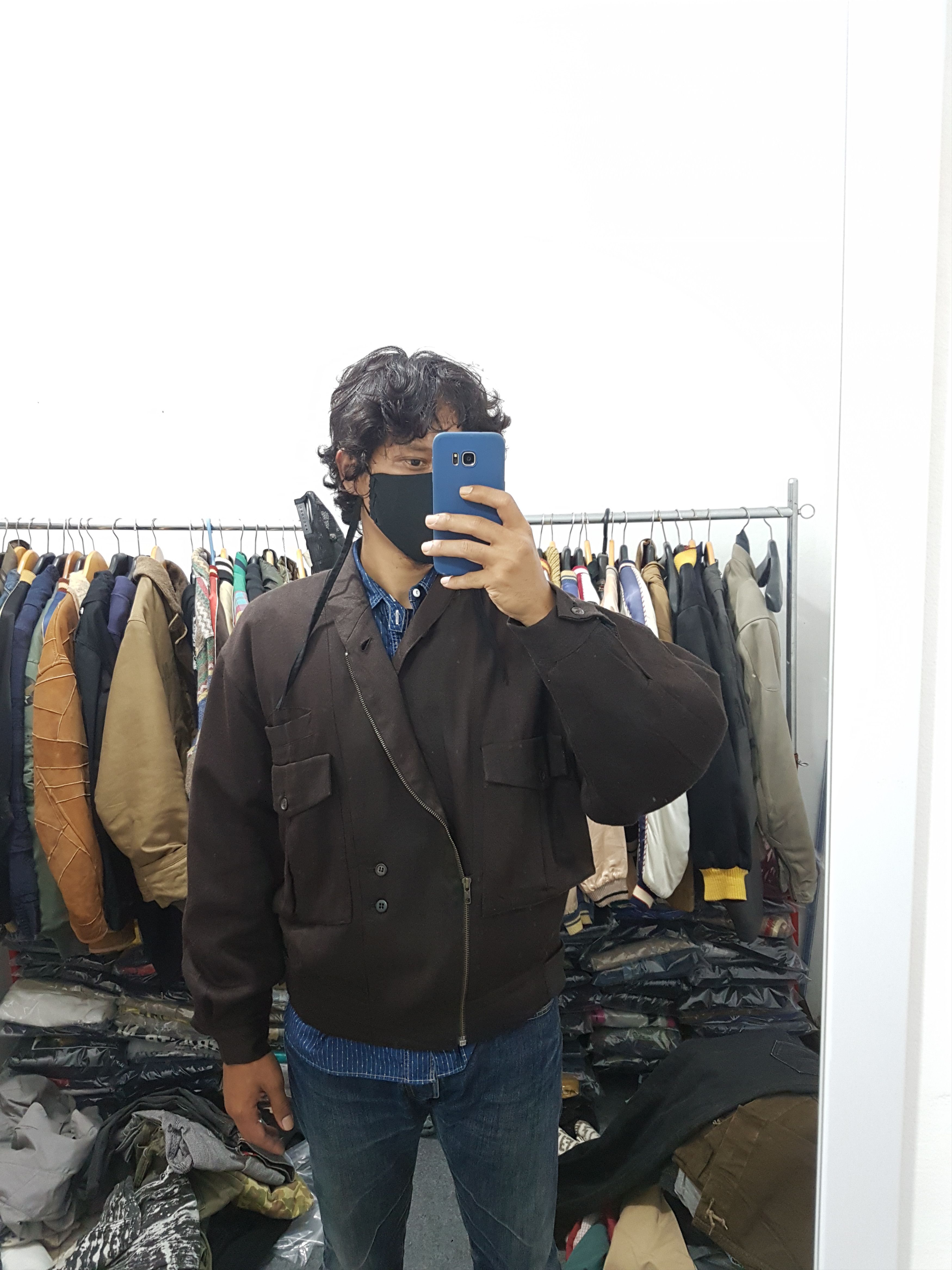 Japanese Brand Fit S To M, Herringbone Shawl Collar Asimmetrical Jacket Size US S / EU 44-46 / 1 - 4 Thumbnail