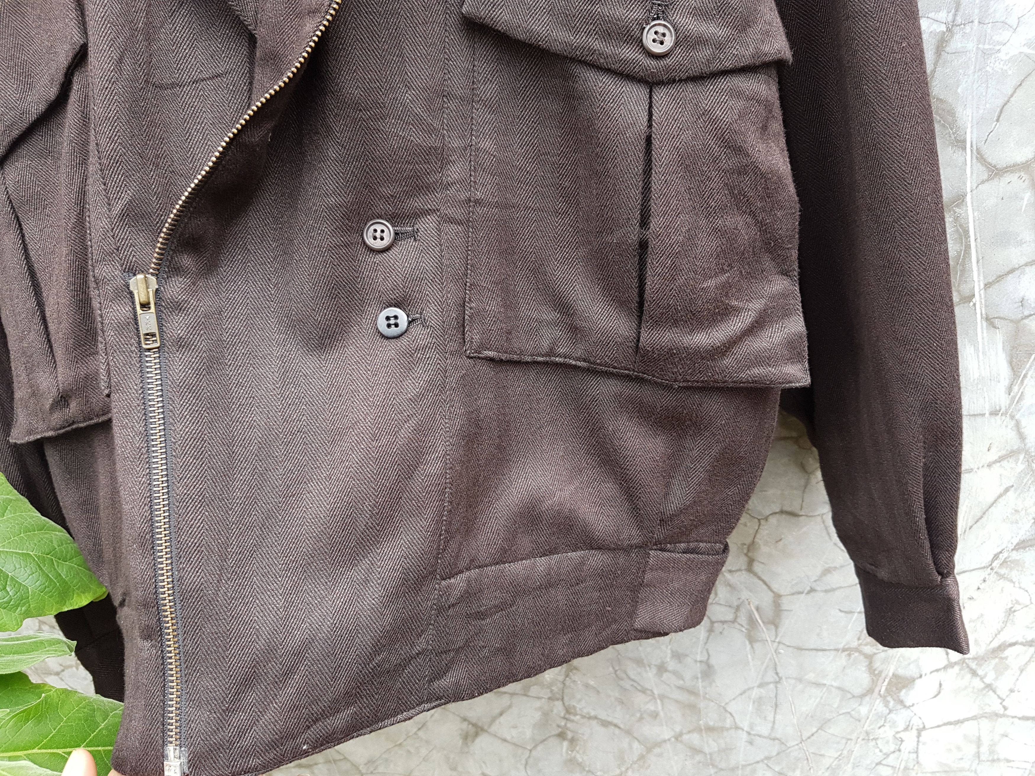 Japanese Brand Fit S To M, Herringbone Shawl Collar Asimmetrical Jacket Size US S / EU 44-46 / 1 - 9 Thumbnail