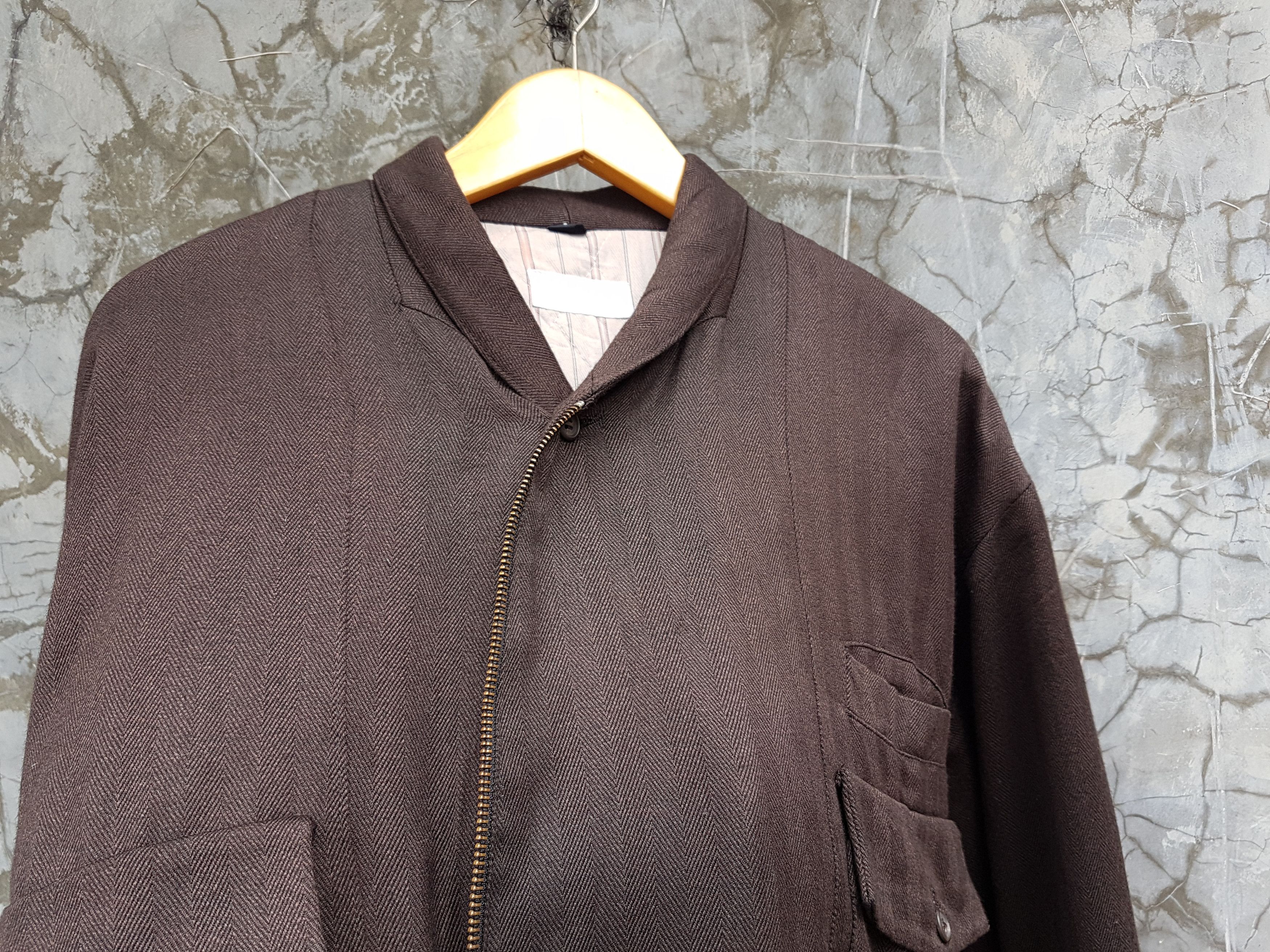 Japanese Brand Fit S To M, Herringbone Shawl Collar Asimmetrical Jacket Size US S / EU 44-46 / 1 - 7 Thumbnail