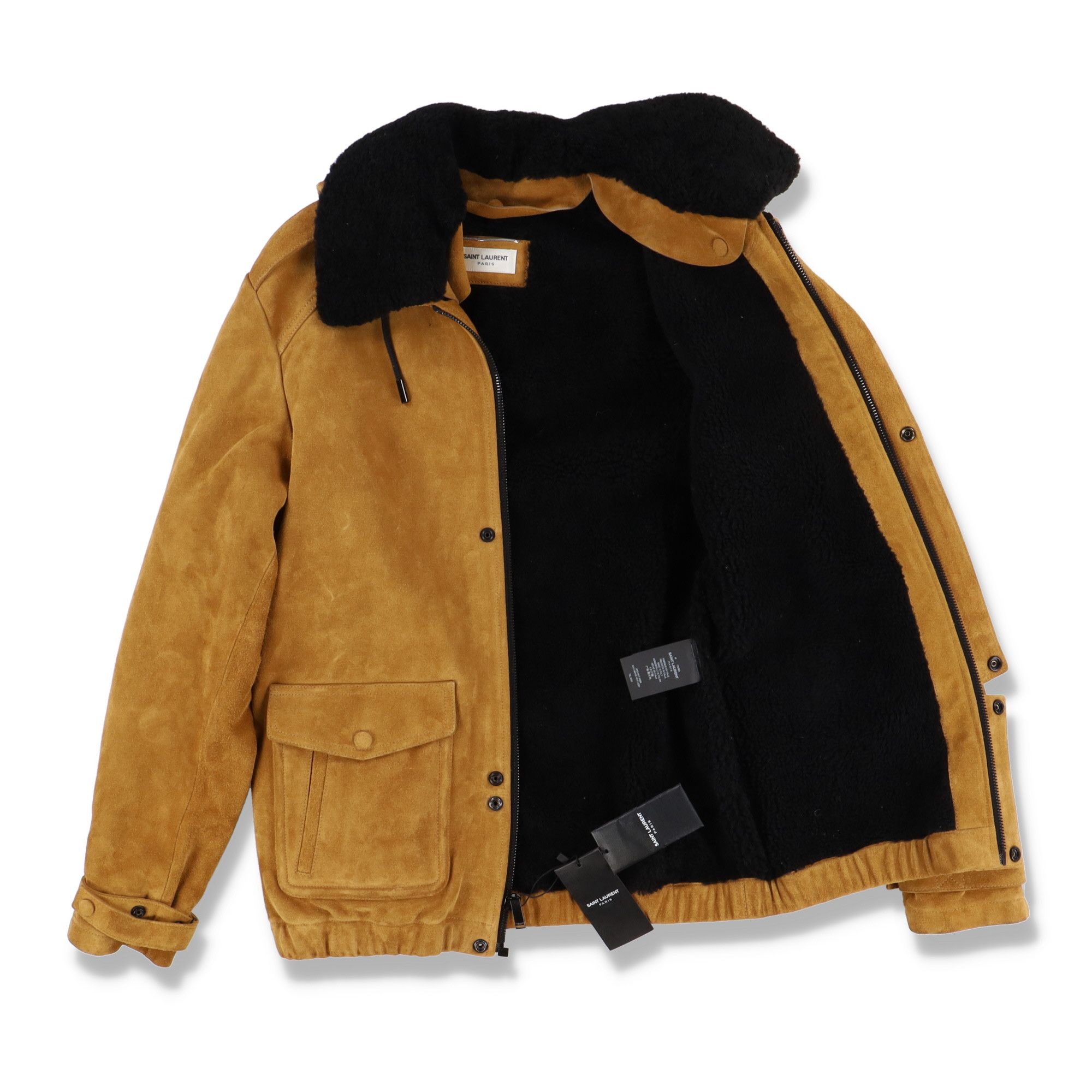 Saint Laurent Paris Tan Suede Shearling Hooded Parka Size US S / EU 44-46 / 1 - 5 Thumbnail