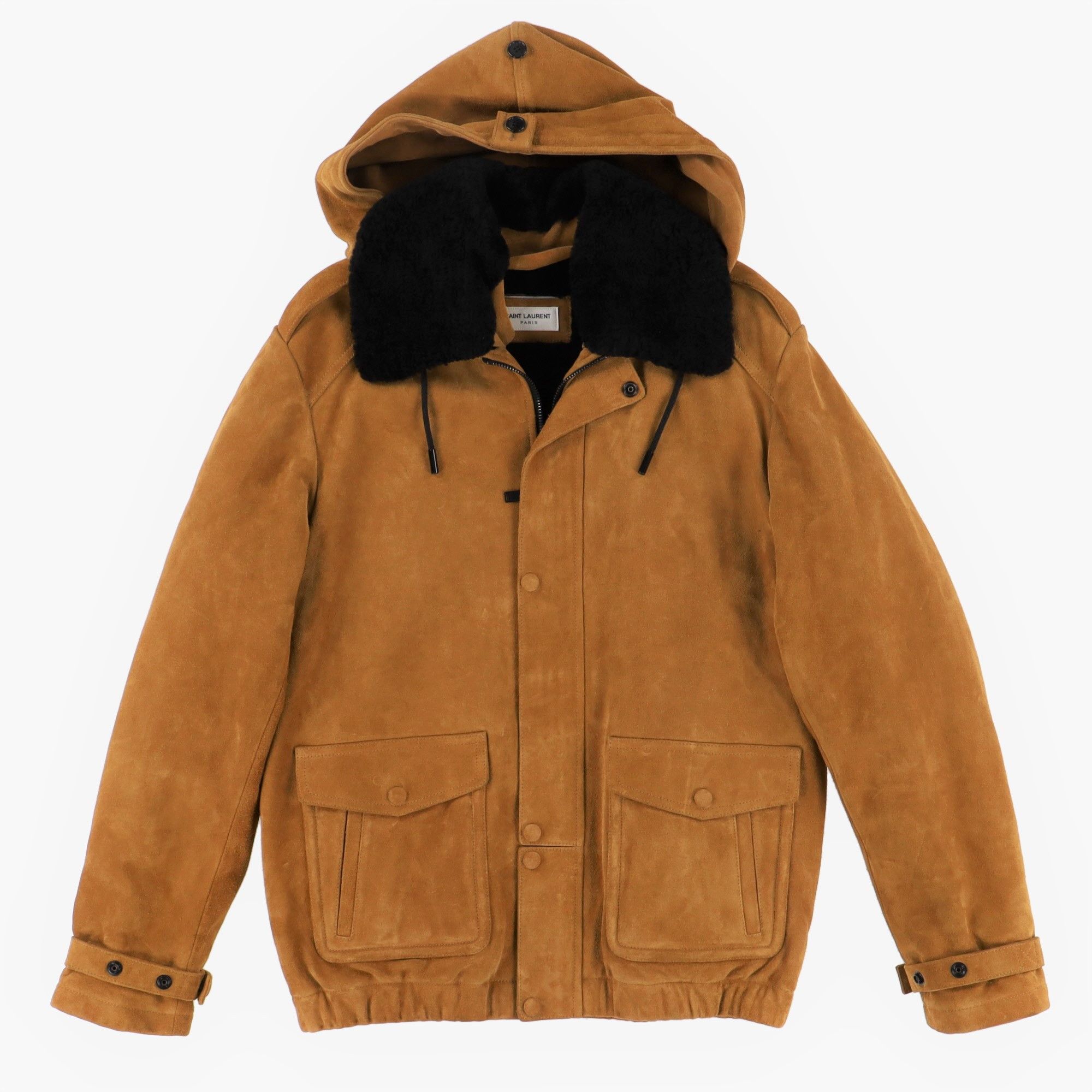 Saint Laurent Paris Tan Suede Shearling Hooded Parka Size US S / EU 44-46 / 1 - 2 Thumbnail