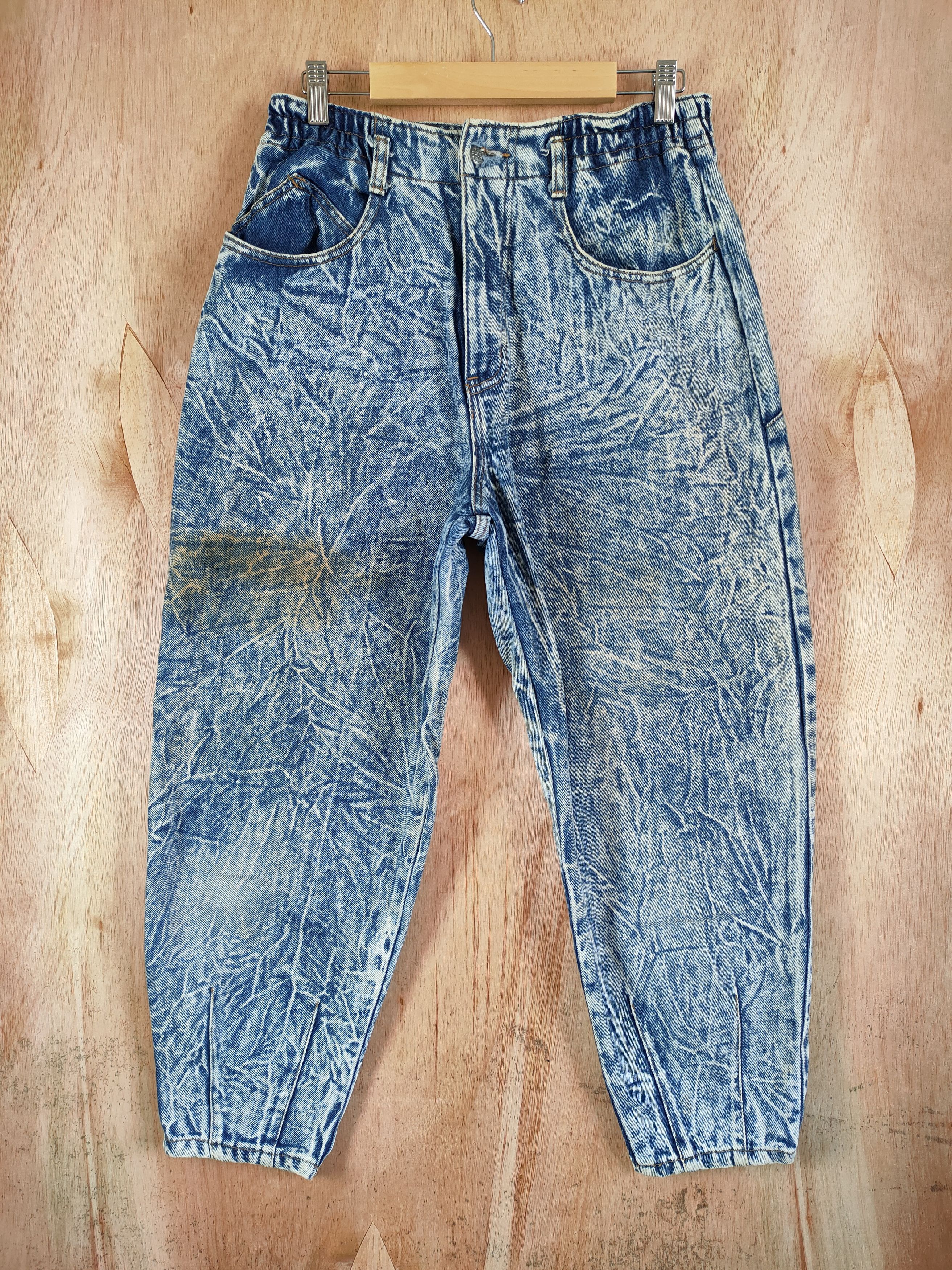 image of Vintage Valman Baggy Denim Jeans Blue Asid Wash in Denim Blue, Men's (Size 26)