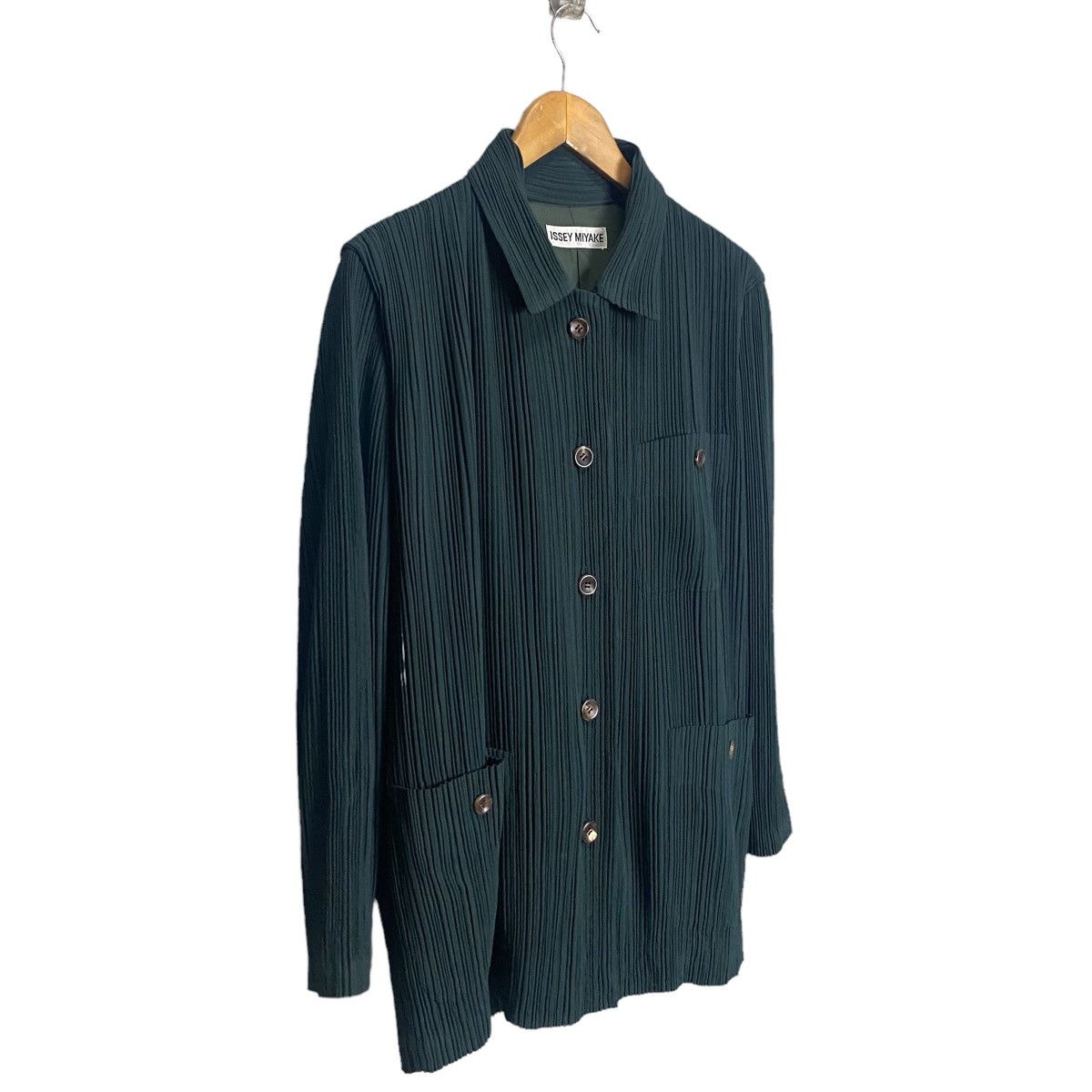 Issey Miyake × Pleats Please Issey Miyake × Vintage ISSEY MIYAKE Vintage Pocket Pleated Half Coat Jacket Size L / US 10 / IT 46 - 3 Thumbnail