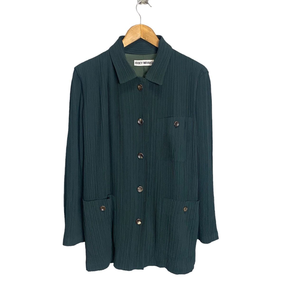 Issey Miyake × Pleats Please Issey Miyake × Vintage ISSEY MIYAKE Vintage Pocket Pleated Half Coat Jacket Size L / US 10 / IT 46 - 1 Thumbnail