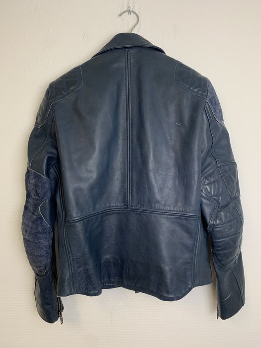 Acne Studios FW2010 theo leather jacket blue | Grailed